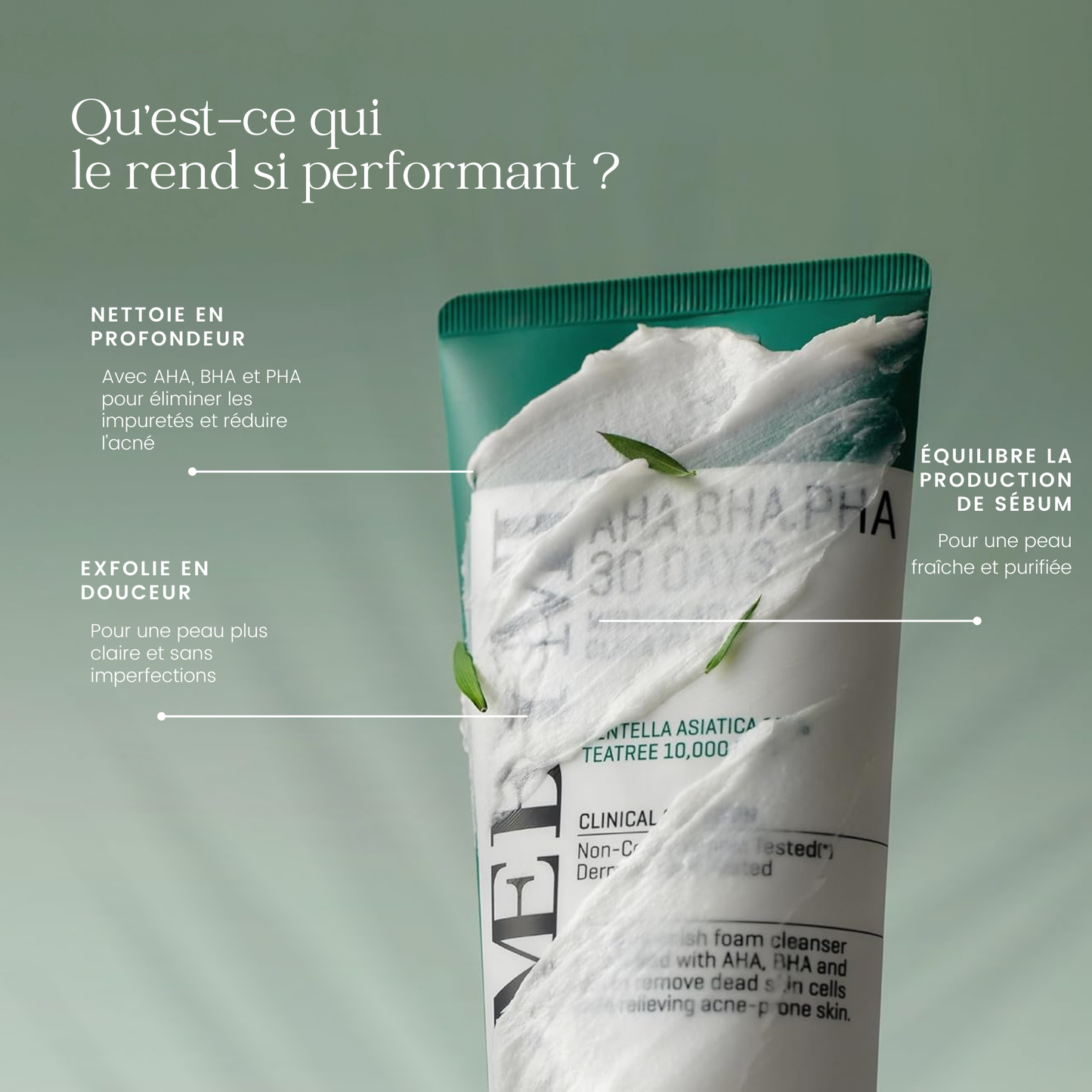 AHA, BHA, PHA Mousse transparente miracle contre l'acné 30 jours