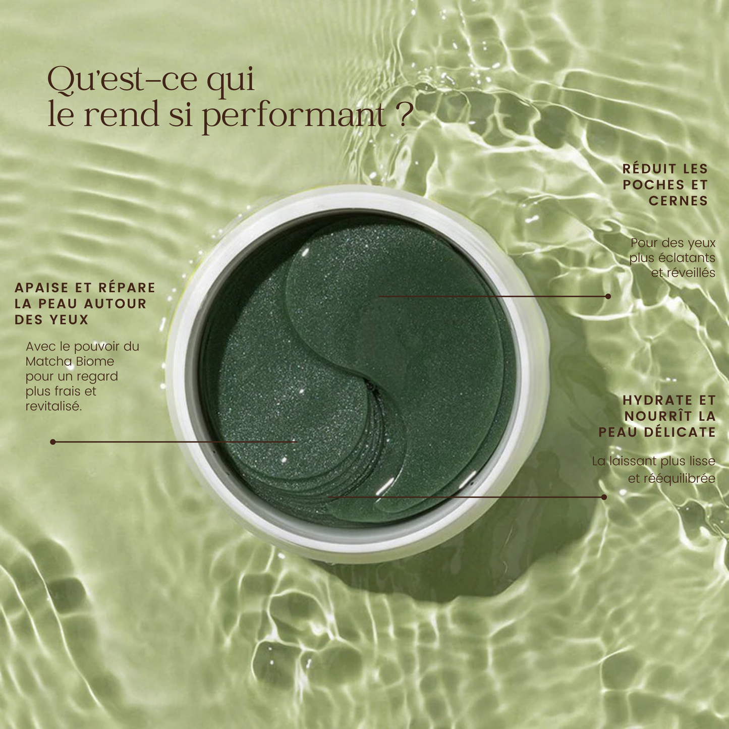 Patch hydrogel pour le contour des yeux Matcha Biome
