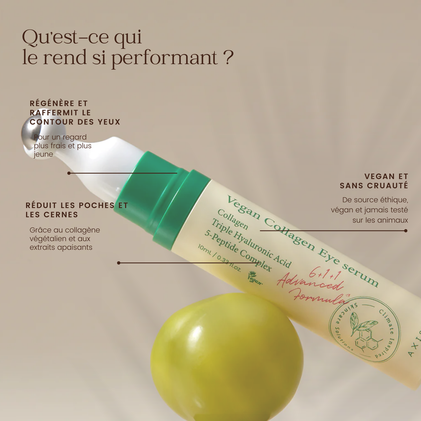 Sérum pour le contour des yeux au collagène végétalien
