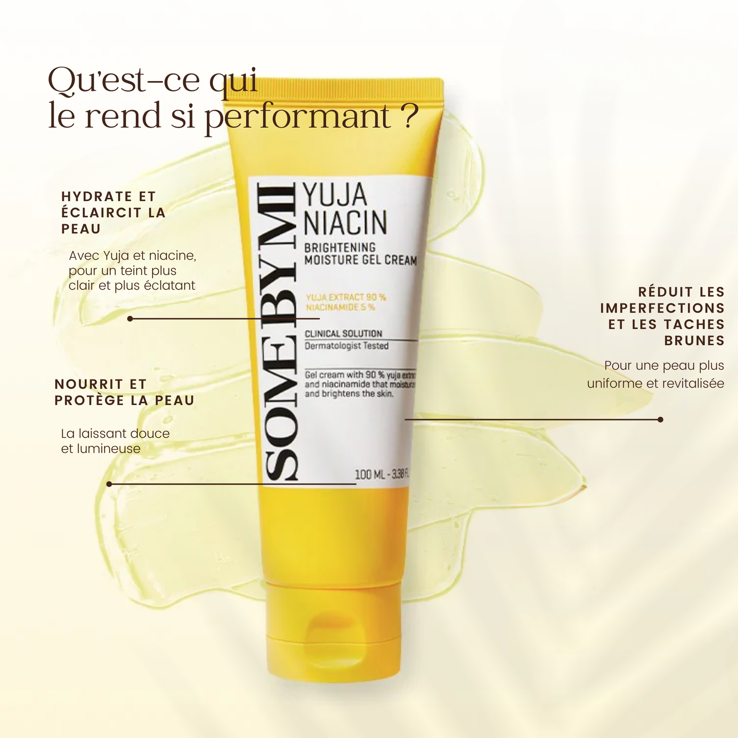 Gel-crème hydratant éclaircissant à la niacine Yuja