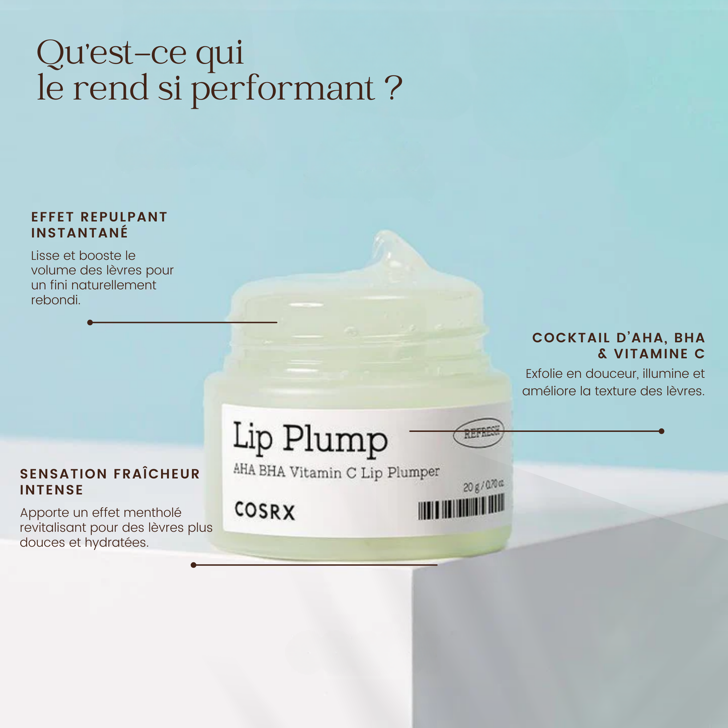 Repulpeur de lèvres rafraîchissant AHA BHA Vitamine C