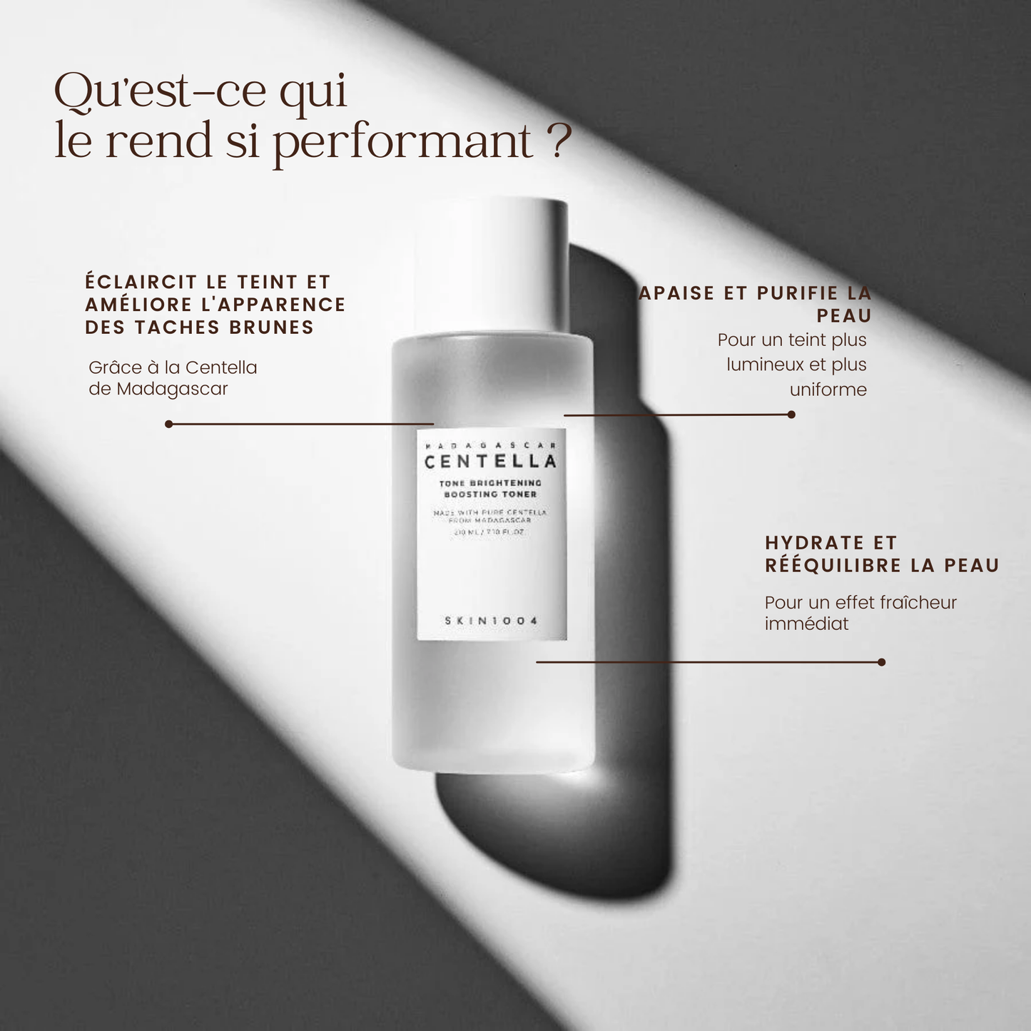 Lotion tonique éclaircissante à la centella de Madagascar