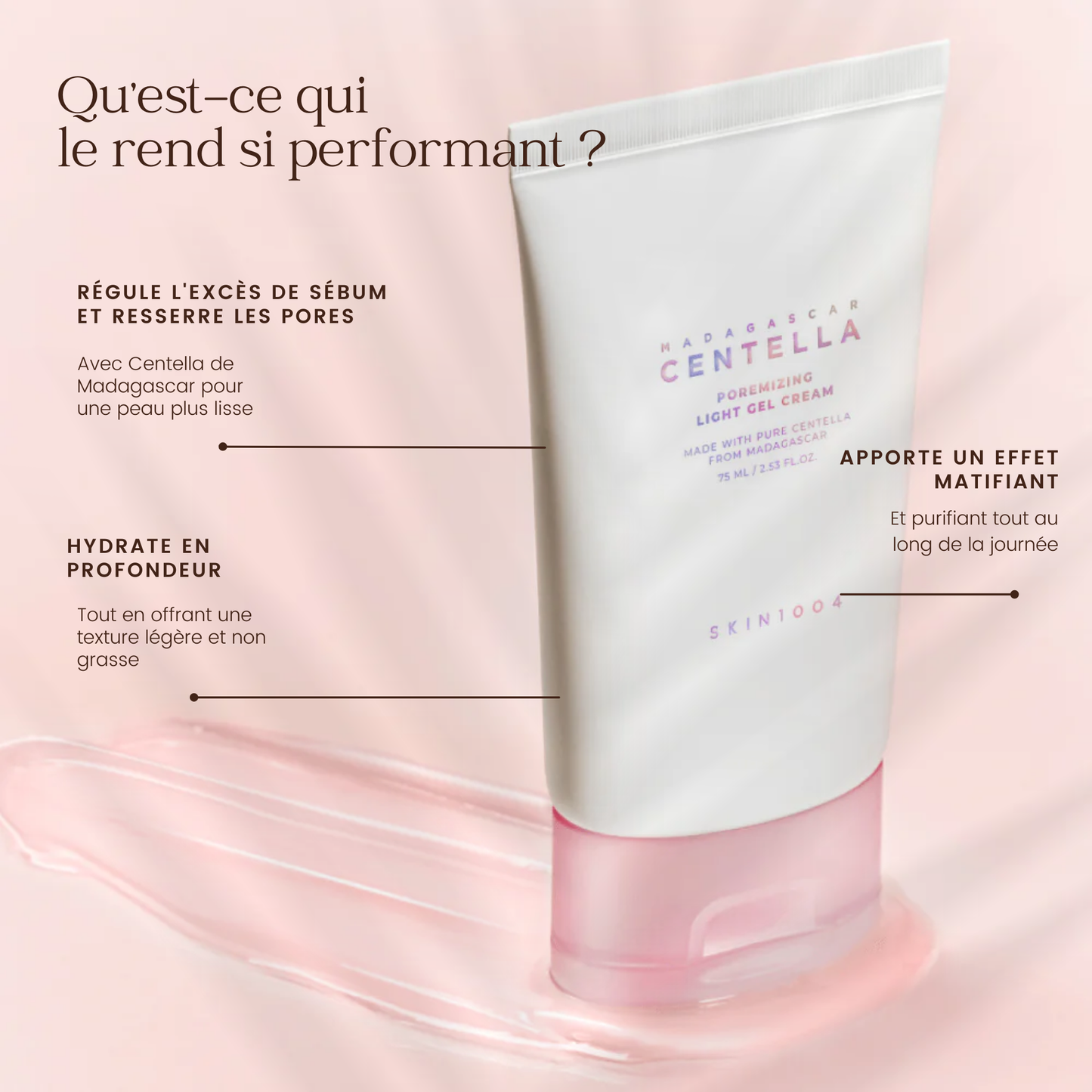 Gel crème légère porémisante Centella de Madagascar