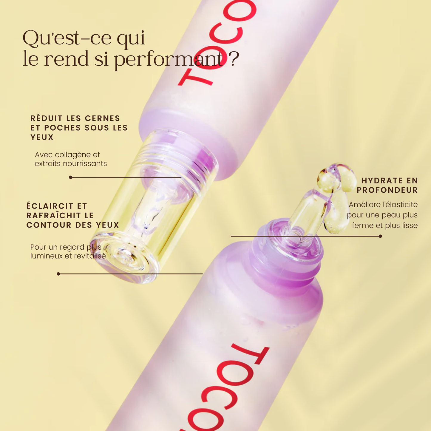 Gel-crème éclaircissant pour le contour des yeux au collagène
