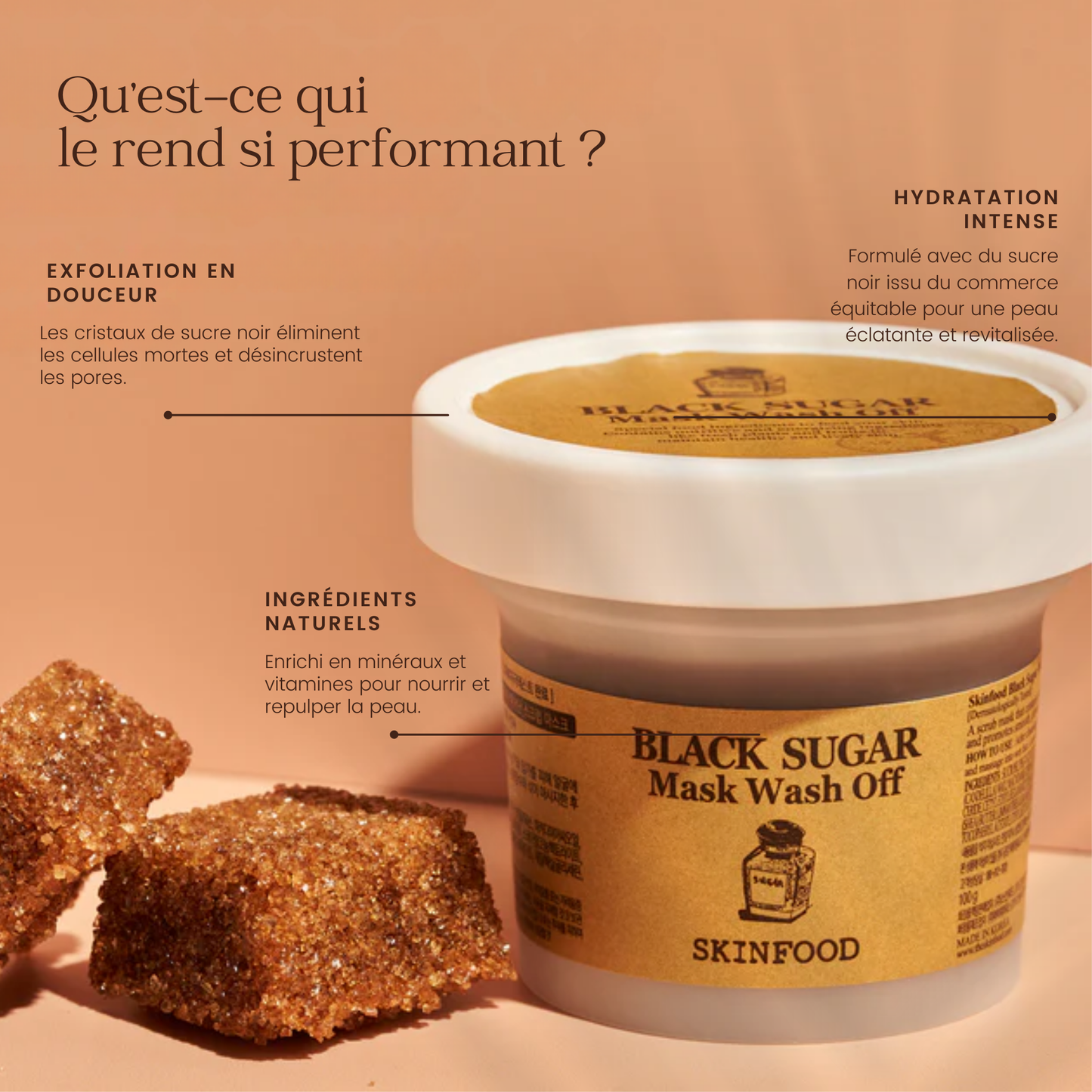 Masque nettoyant au sucre noir