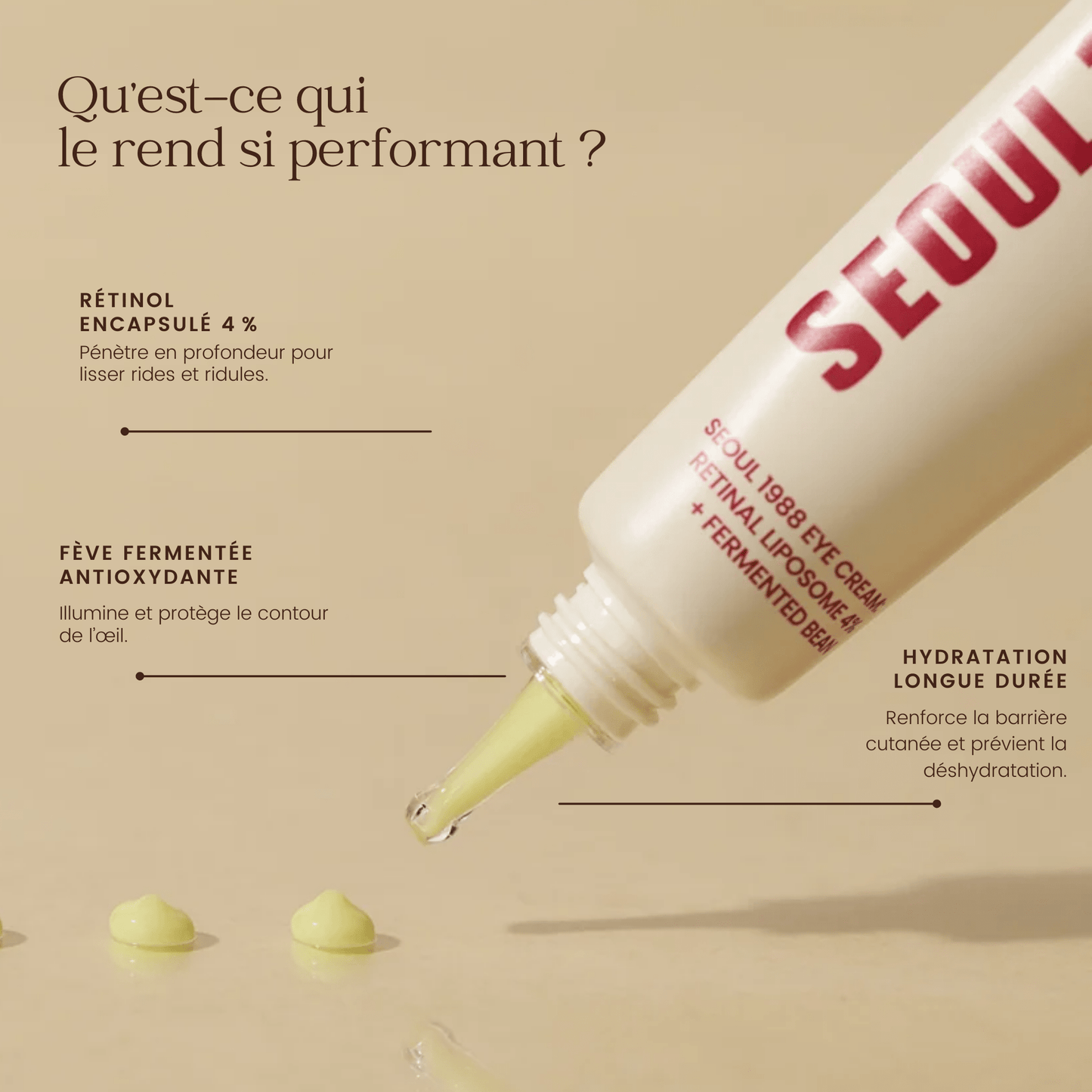 Crème contour des yeux SEOUL 1988 : Liposome rétinien 4 % + Fève fermentée de la marque K - secret