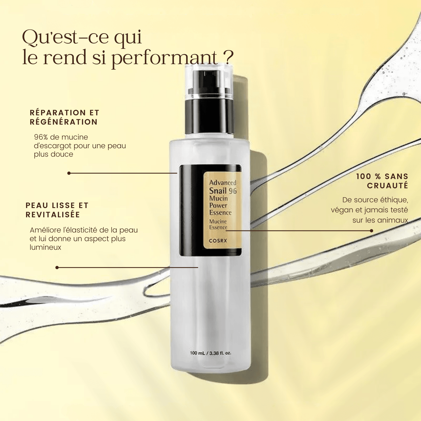 Essence de mucine d'escargot de la marque COSRX