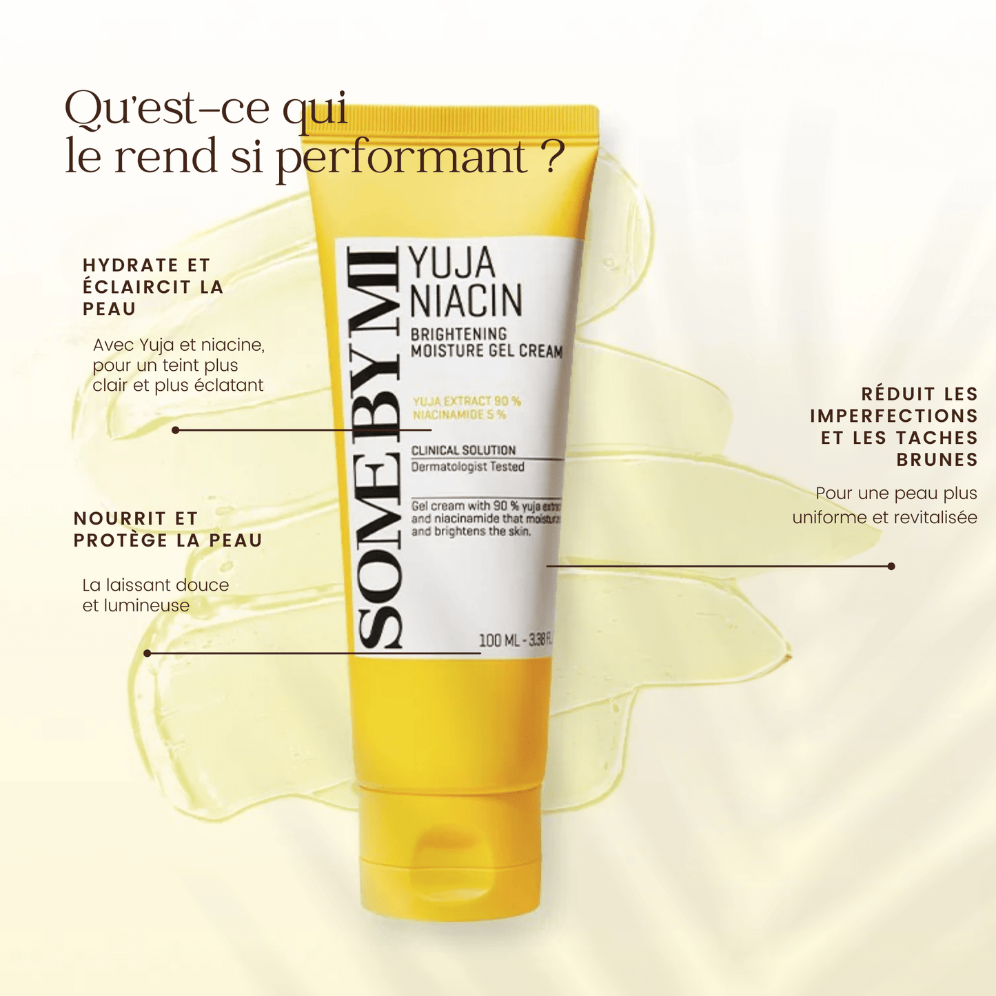 Gel - crème hydratant éclaircissant à la niacine Yuja de la marque SOME BY MI