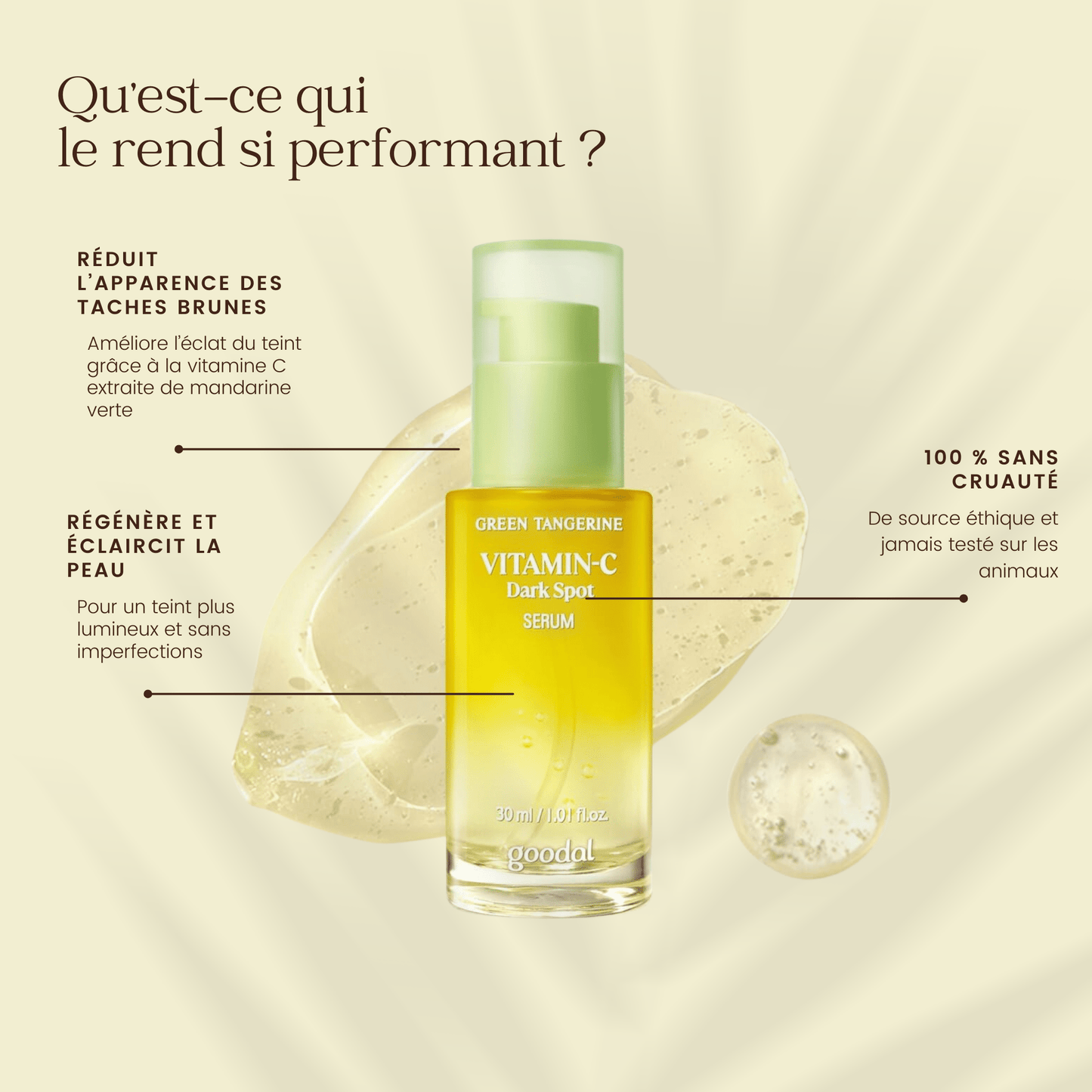 Sérum anti - taches Vita C à la mandarine verte de la marque Goodal