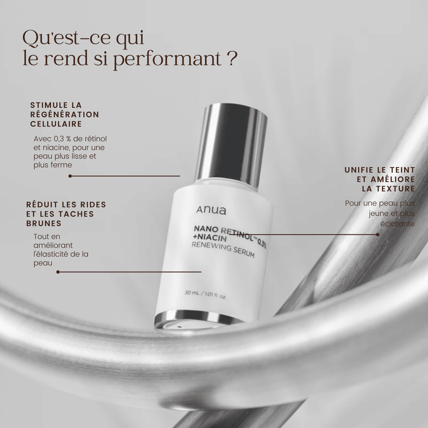 Sérum régénérant au rétinol 0,3 % + niacine de la marque Anua