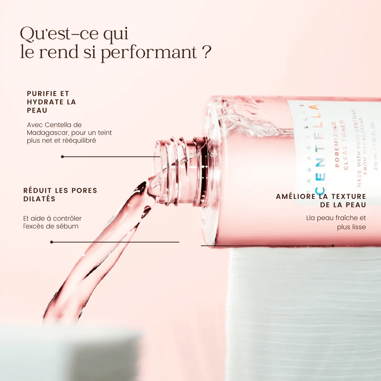 Tonique transparent porémisant Centella de Madagascar de la marque SKIN1004