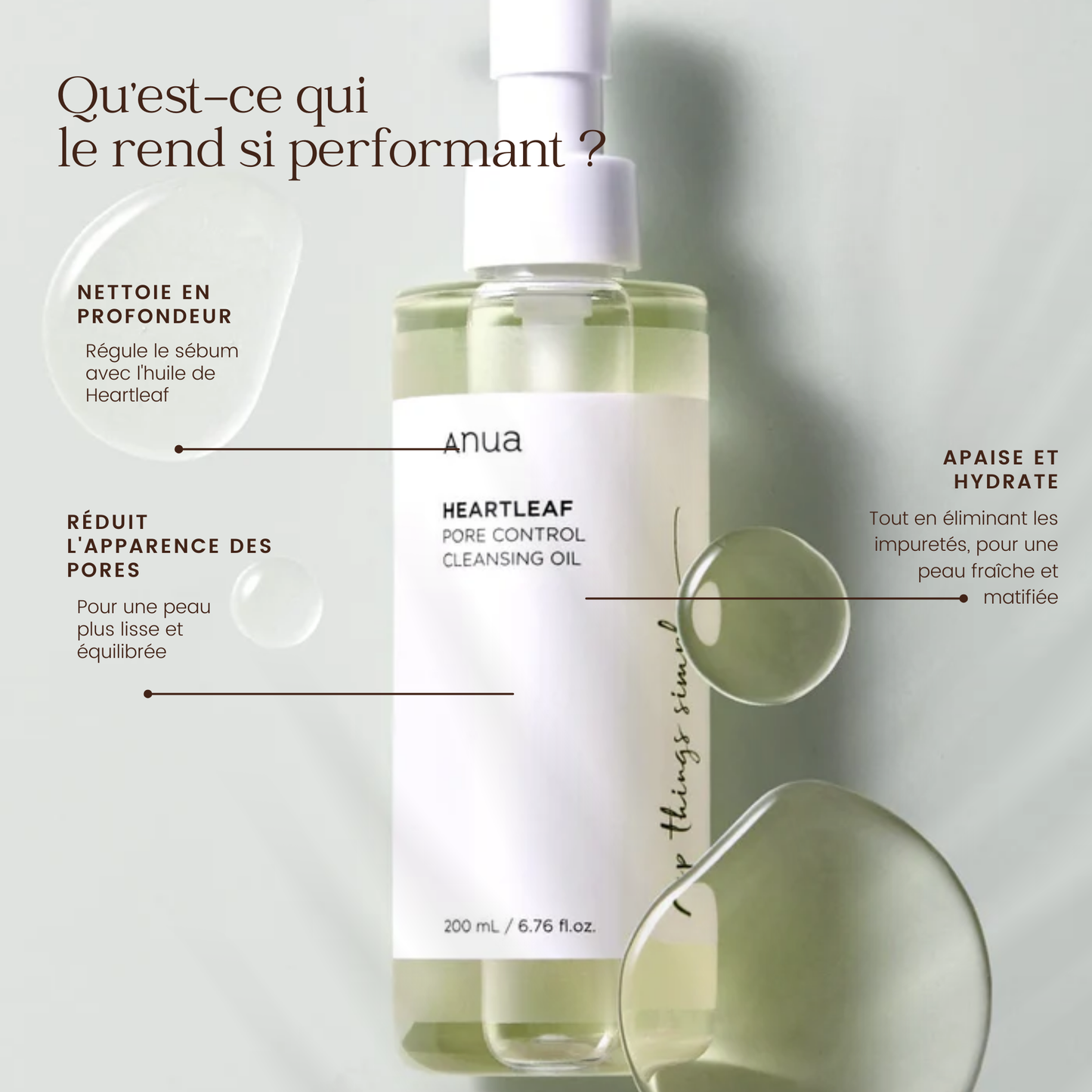 Huile nettoyante pour le contrôle des pores Heartleaf