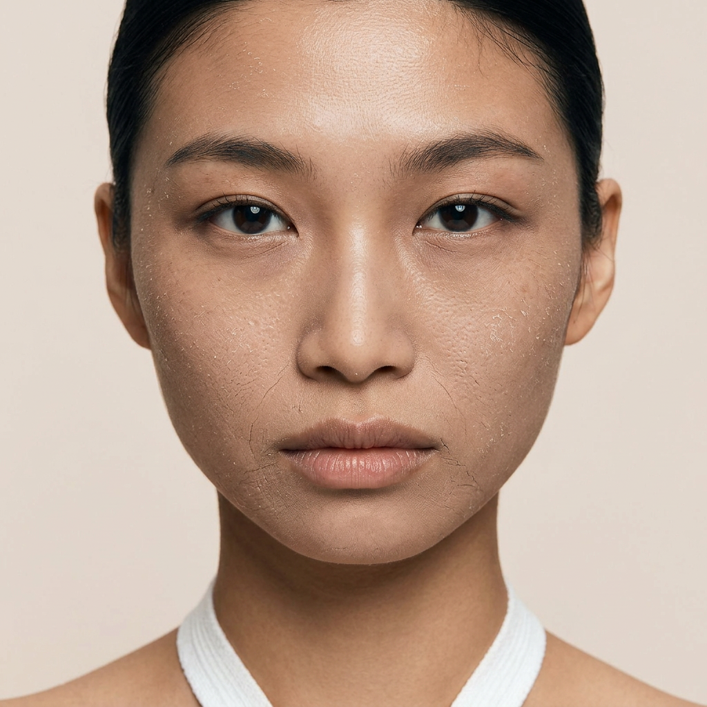 visage femme qui souffre de  Déshydratation & Manque d'eau
