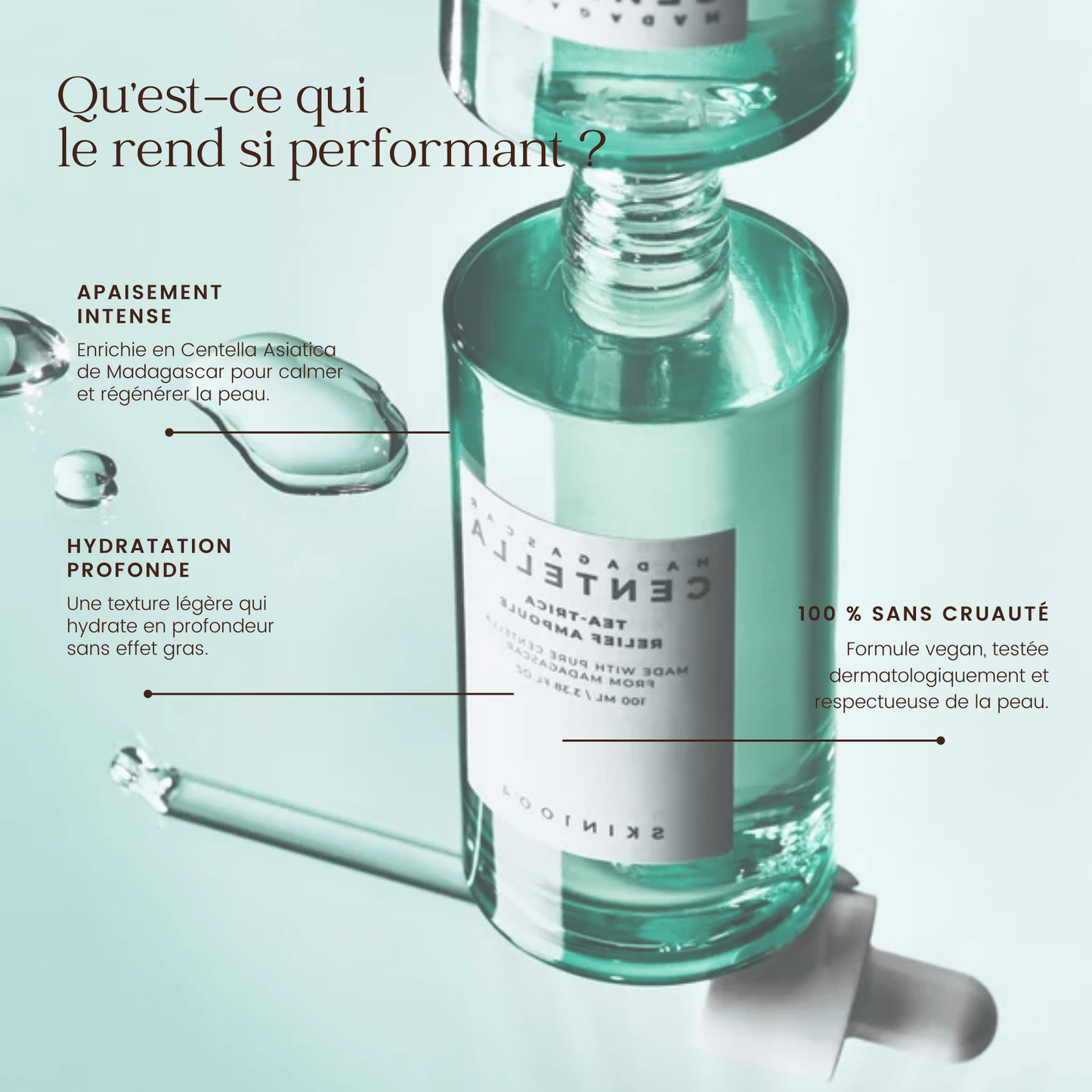 Ampoule au Tea - trica et au Centella de Madagascar de la marque SKIN1004
