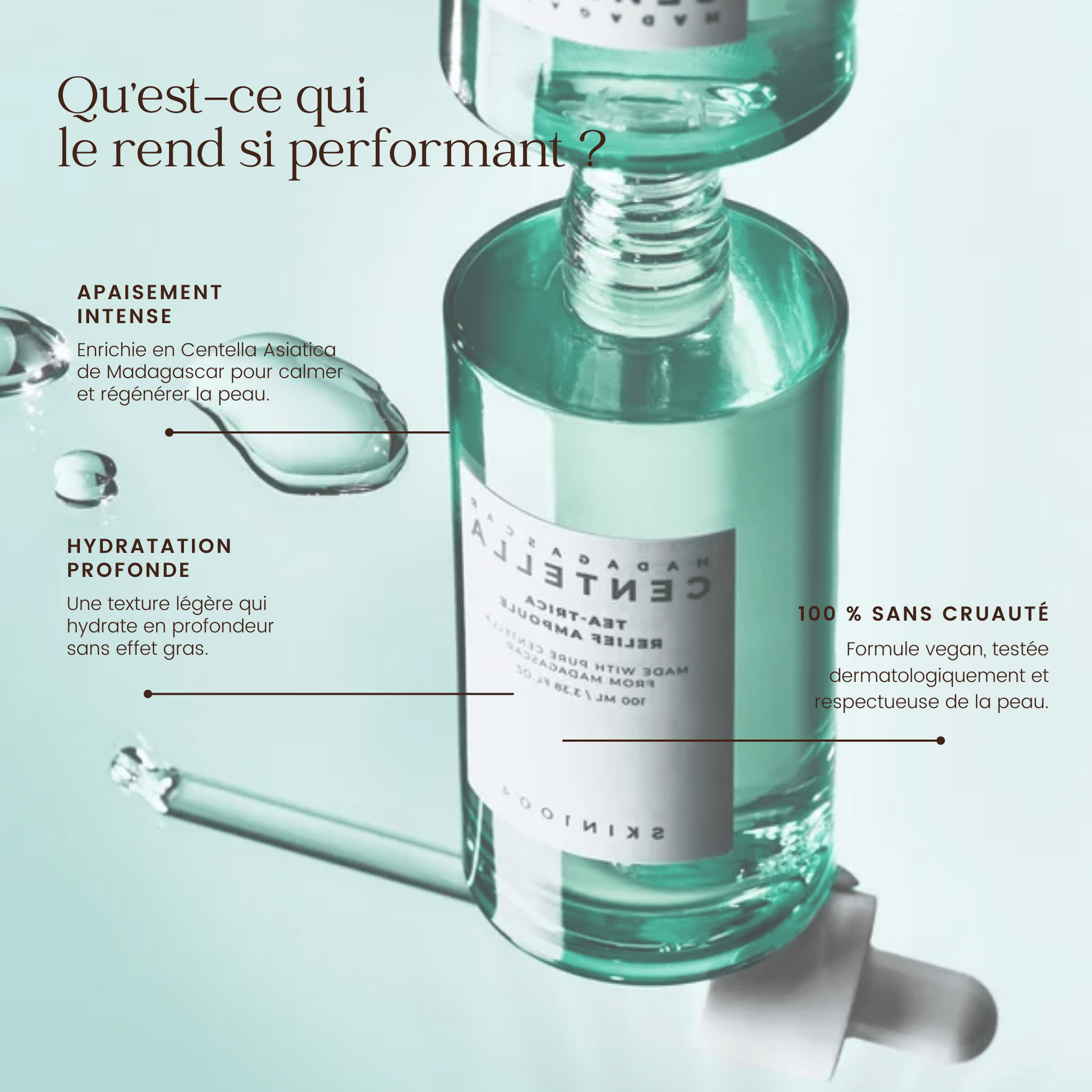 Ampoule au Tea - trica et au Centella de Madagascar de la marque SKIN1004