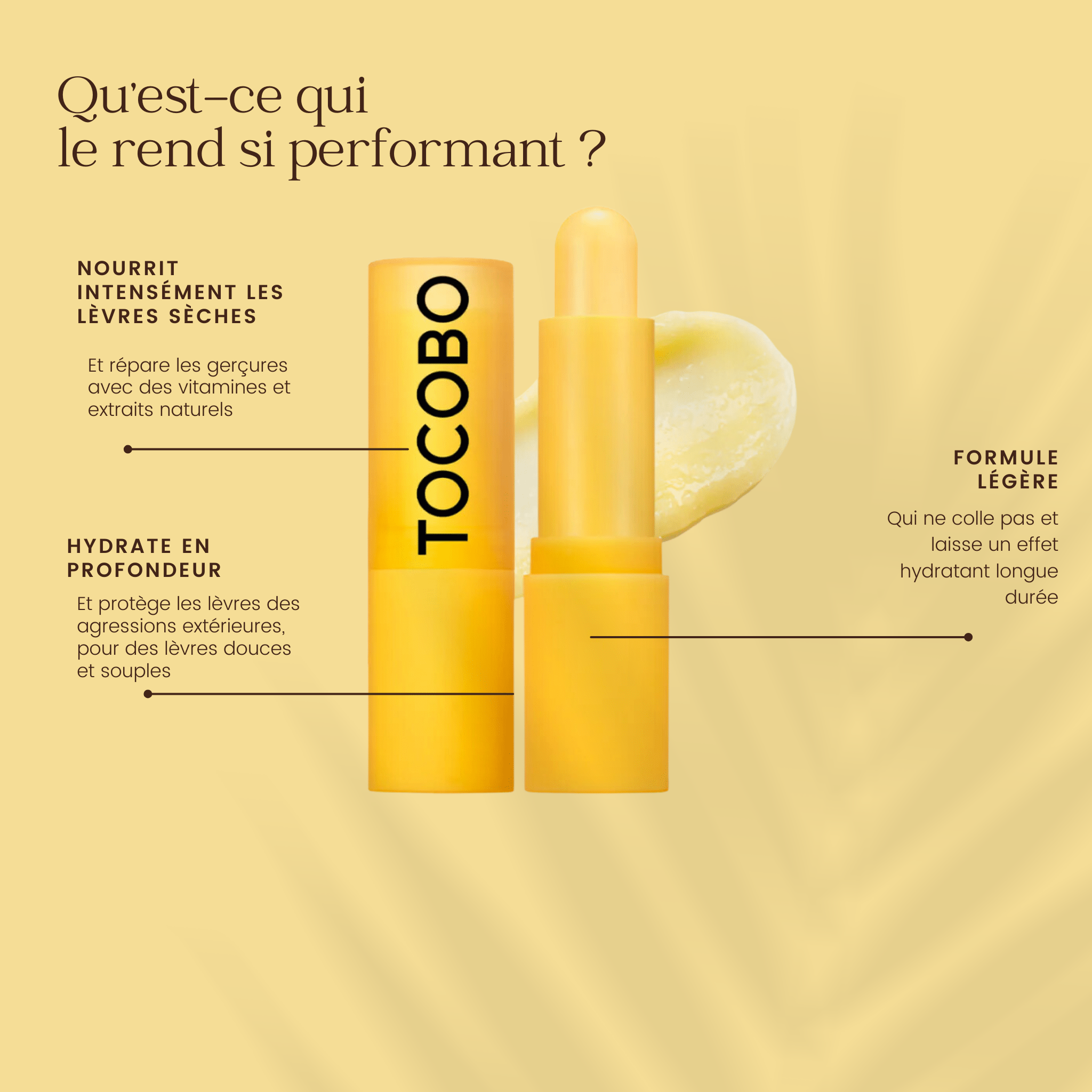 Baume à lèvres nourrissant et vitaminé de la marque TOCOBO