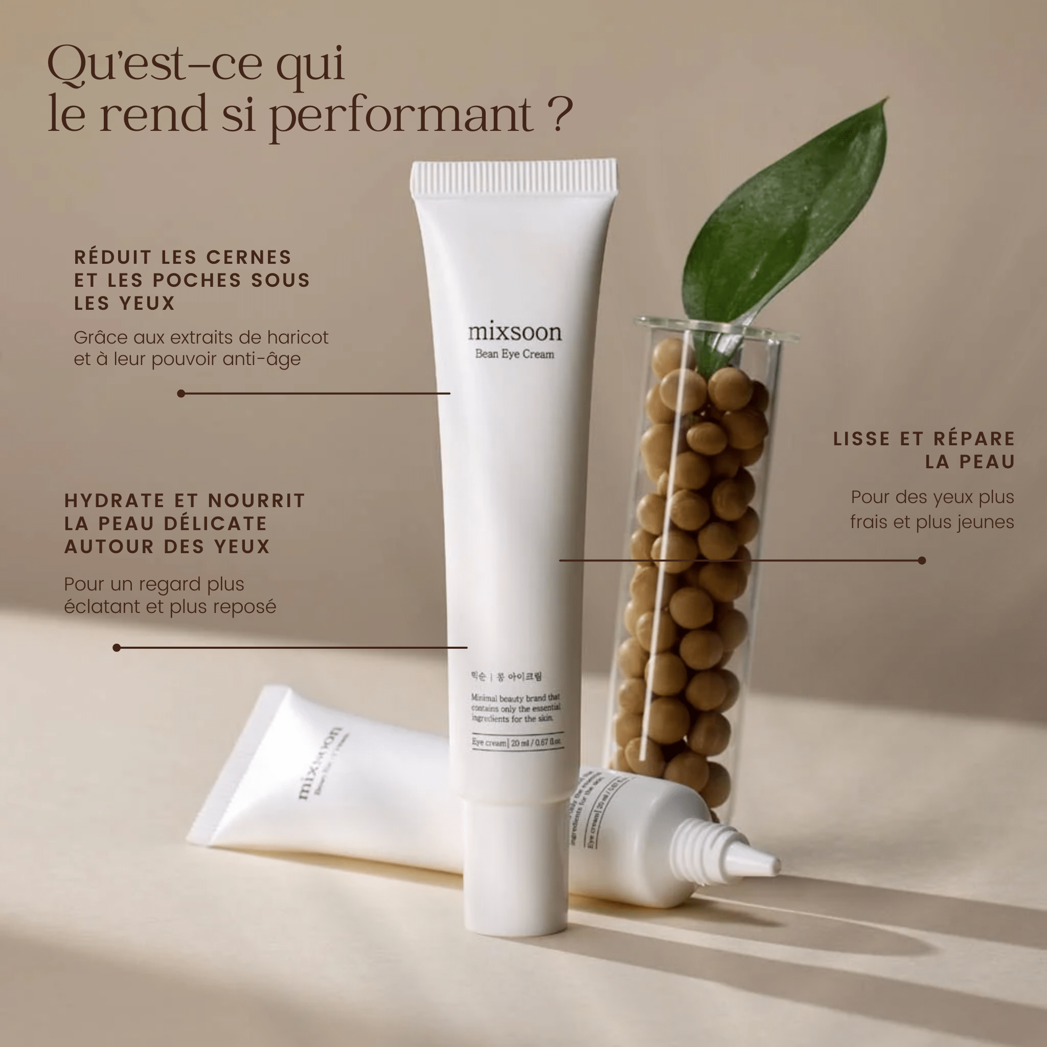 Crème contour des yeux aux haricots de la marque Mixsoon
