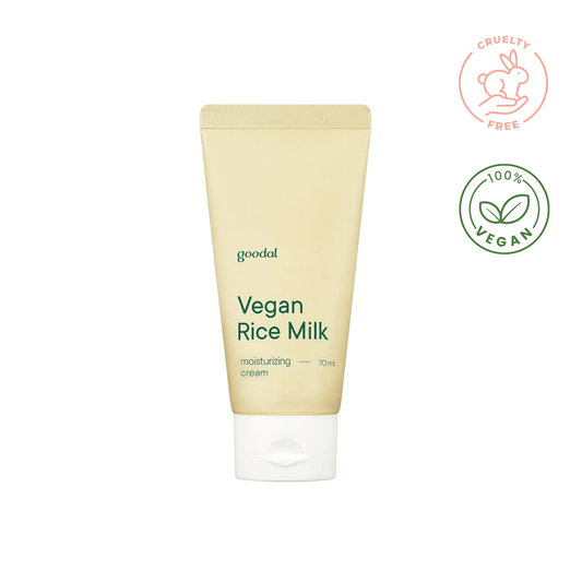 Crème hydratante au lait de riz végétalien de la marque Goodal
