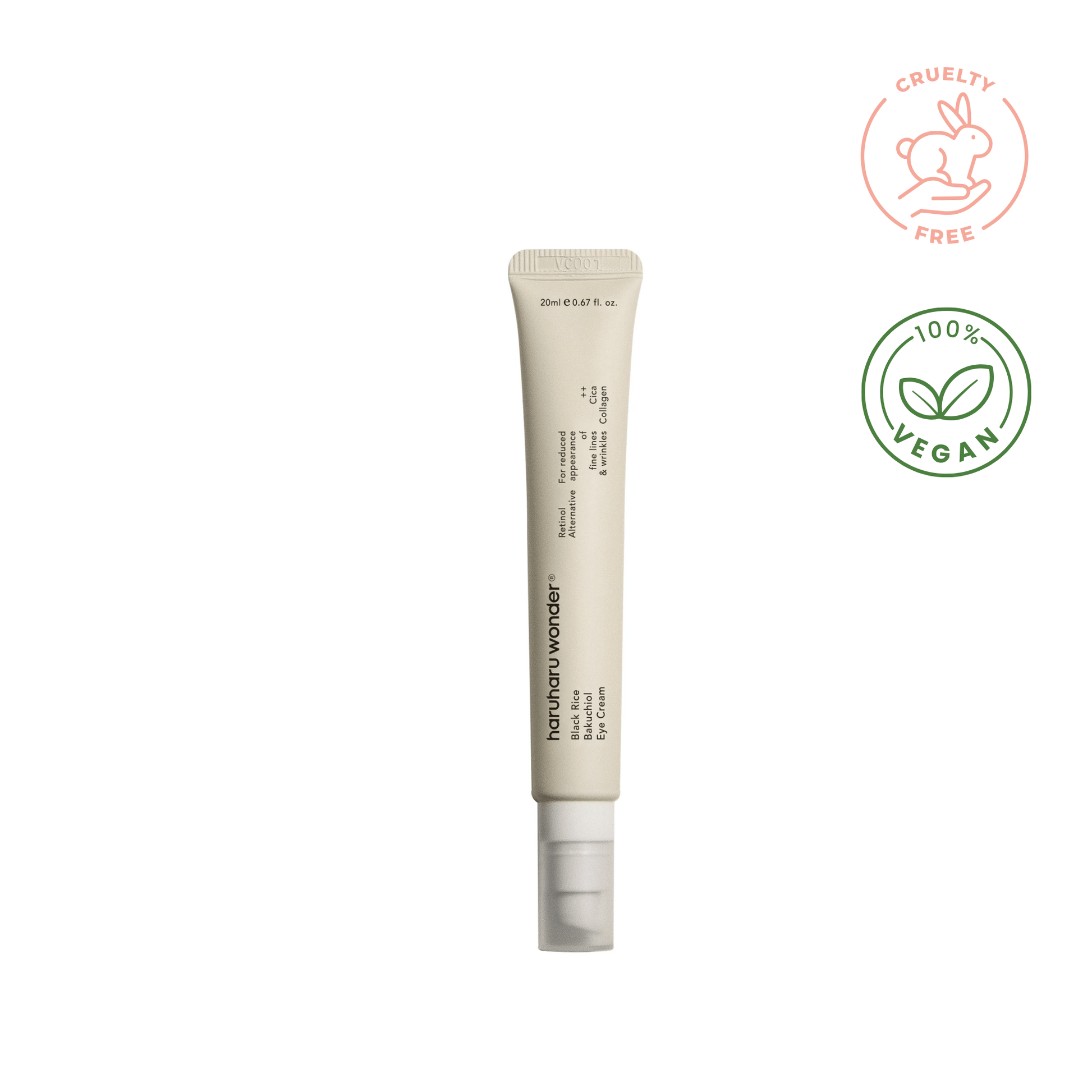 Crème pour le contour des yeux au riz noir Bakuchiol de la marque Haruharu WONDER