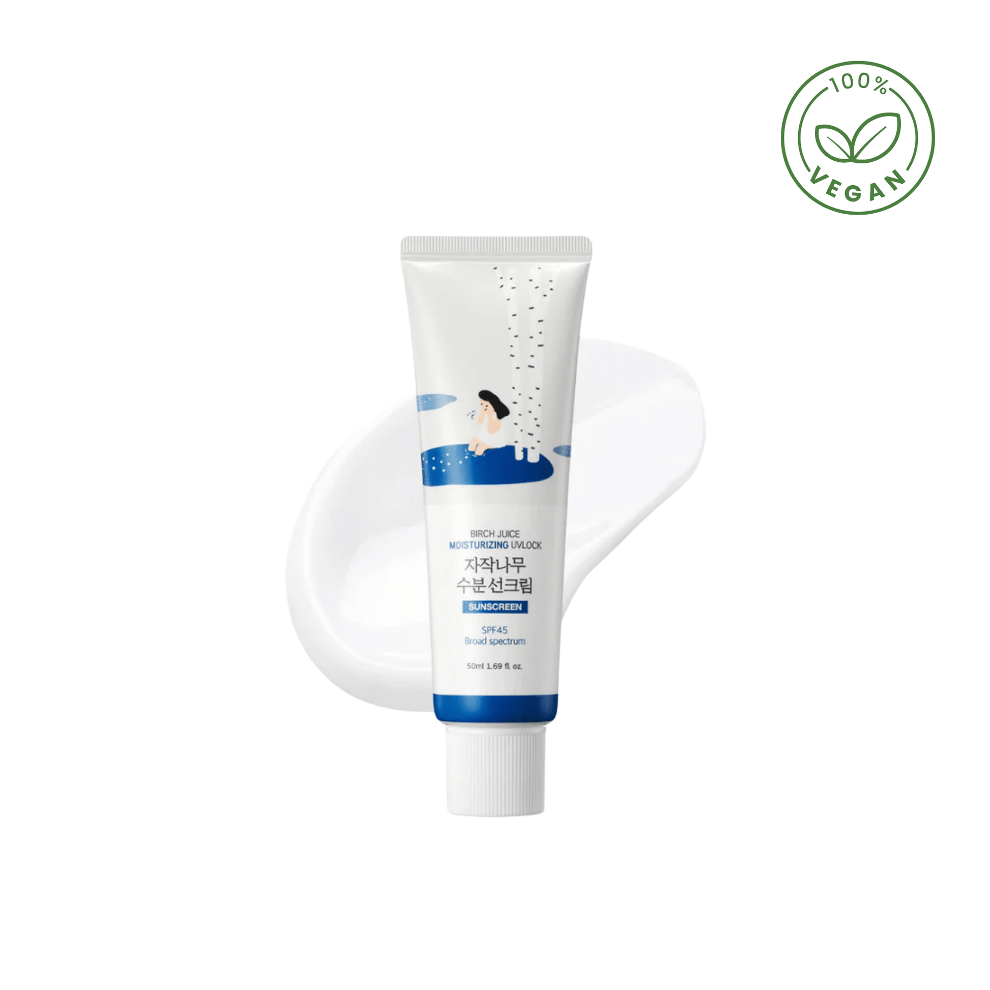 Crème solaire hydratante au jus de bouleau SPF50+ PA++++ de la marque Round Lab