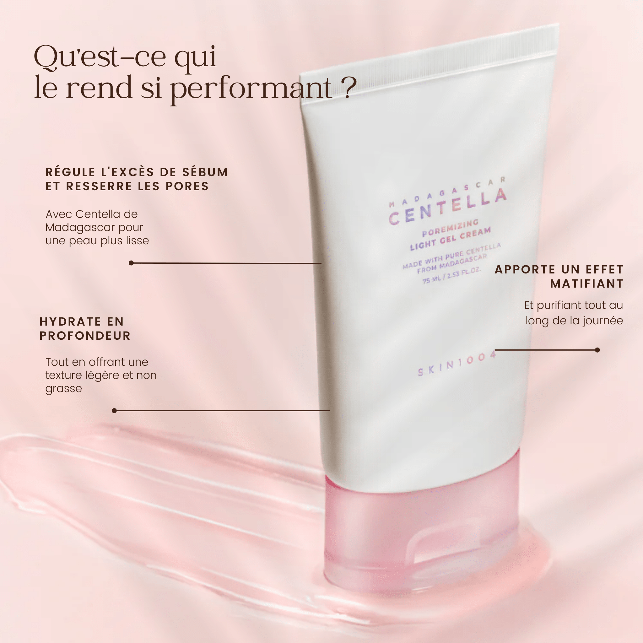 Gel crème légère porémisante Centella de Madagascar de la marque SKIN1004