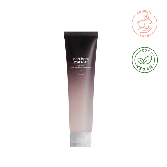 Gel nettoyant doux au riz noir triple AHA de la marque Haruharu WONDER