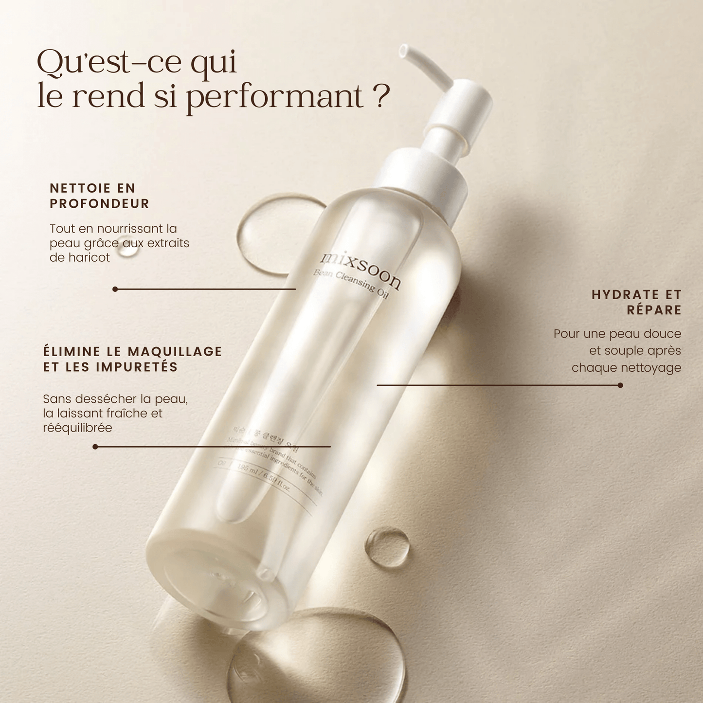 Huile nettoyante aux haricots de la marque Mixsoon