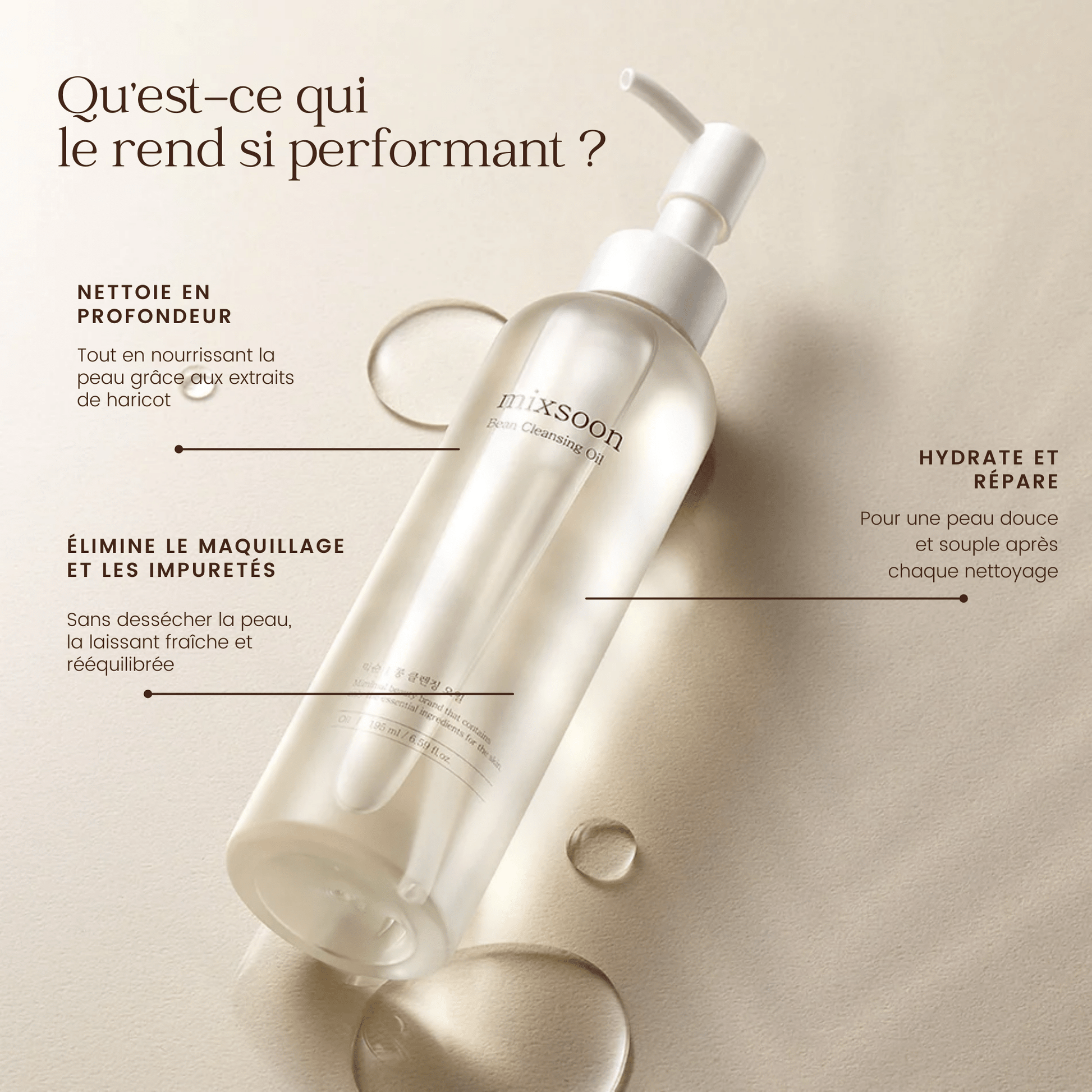 Huile nettoyante aux haricots de la marque Mixsoon