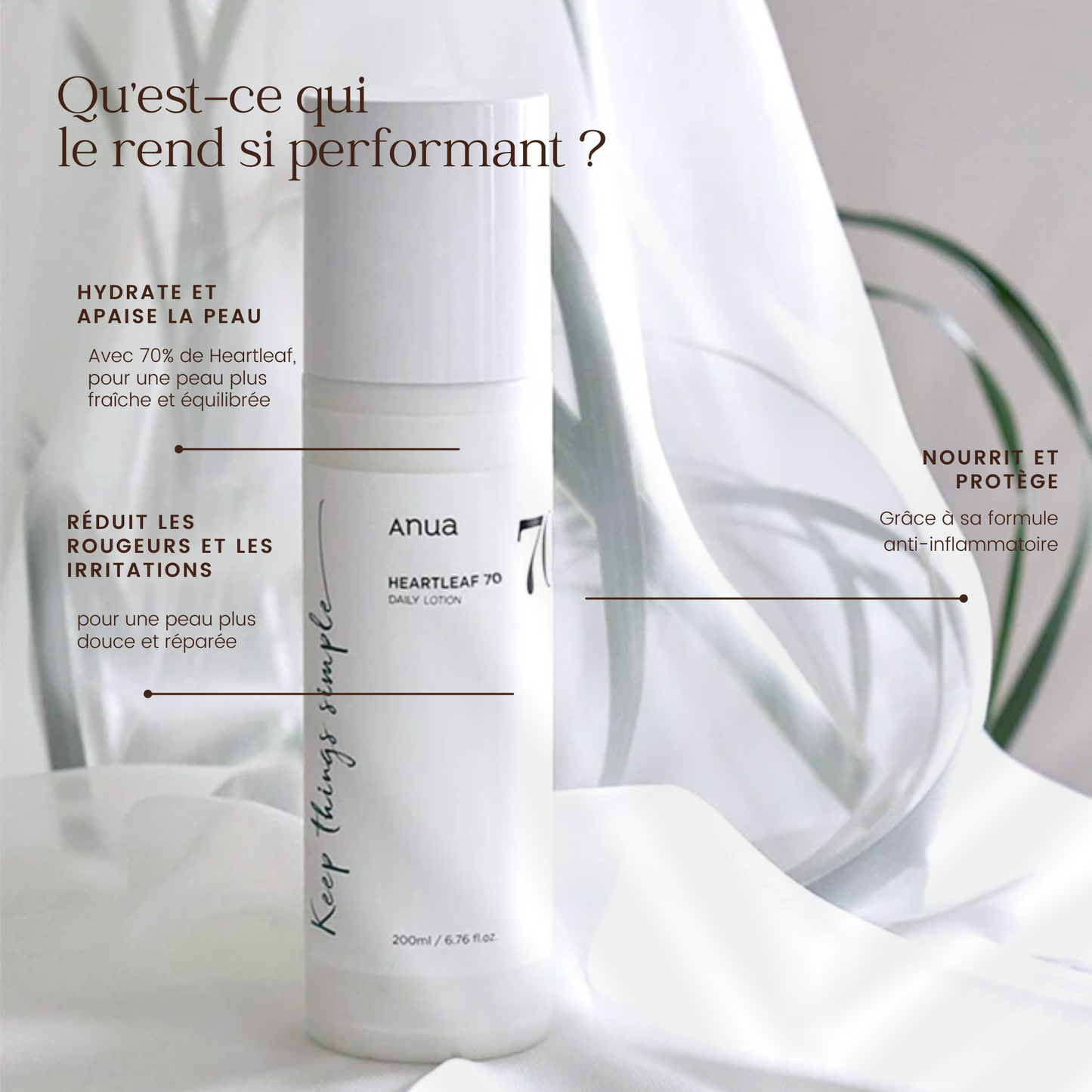 Lotion quotidienne Heartleaf 70 de la marque Anua