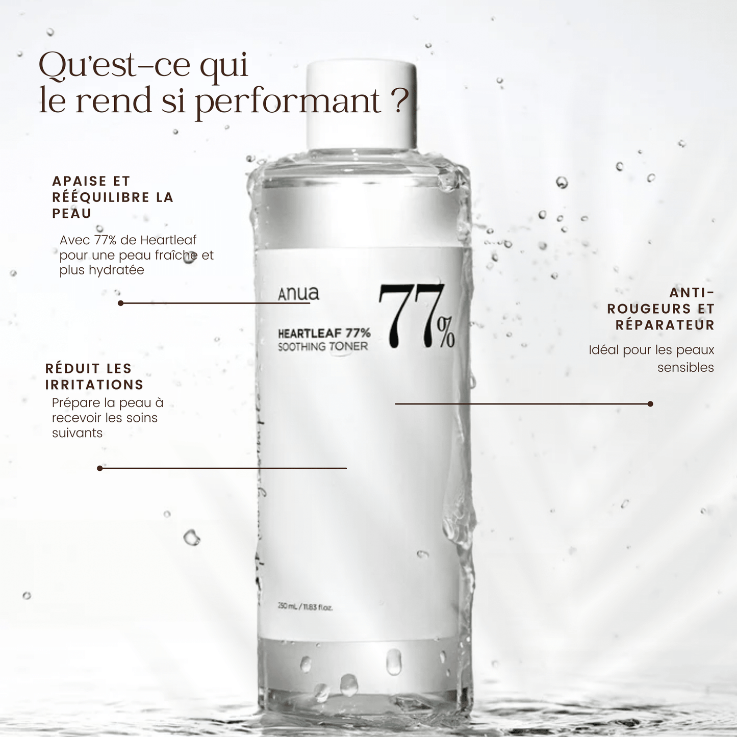 Lotion tonique apaisante Heartleaf 77 % de la marque Anua