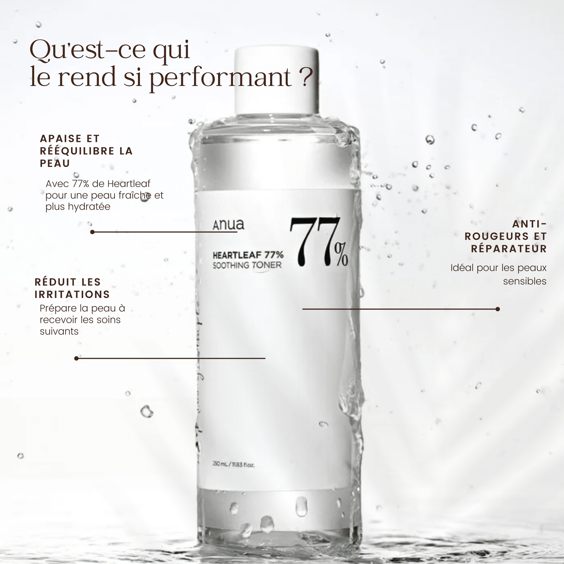 Lotion tonique apaisante Heartleaf 77 % de la marque Anua