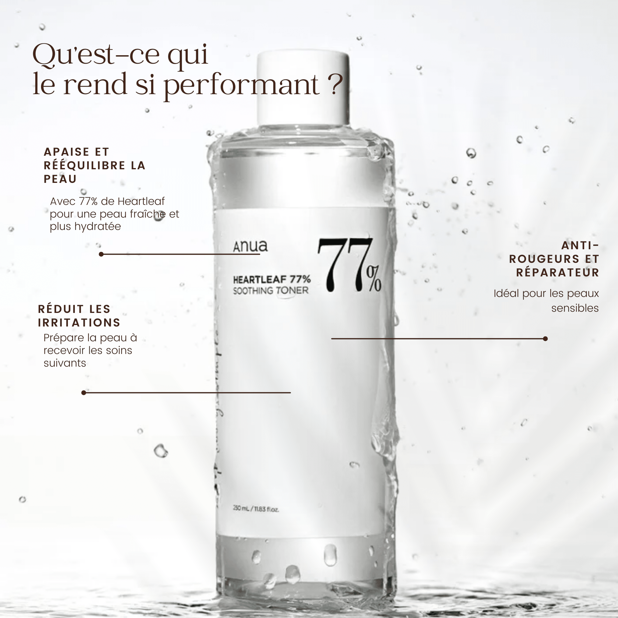 Lotion tonique apaisante Heartleaf 77 % de la marque Anua