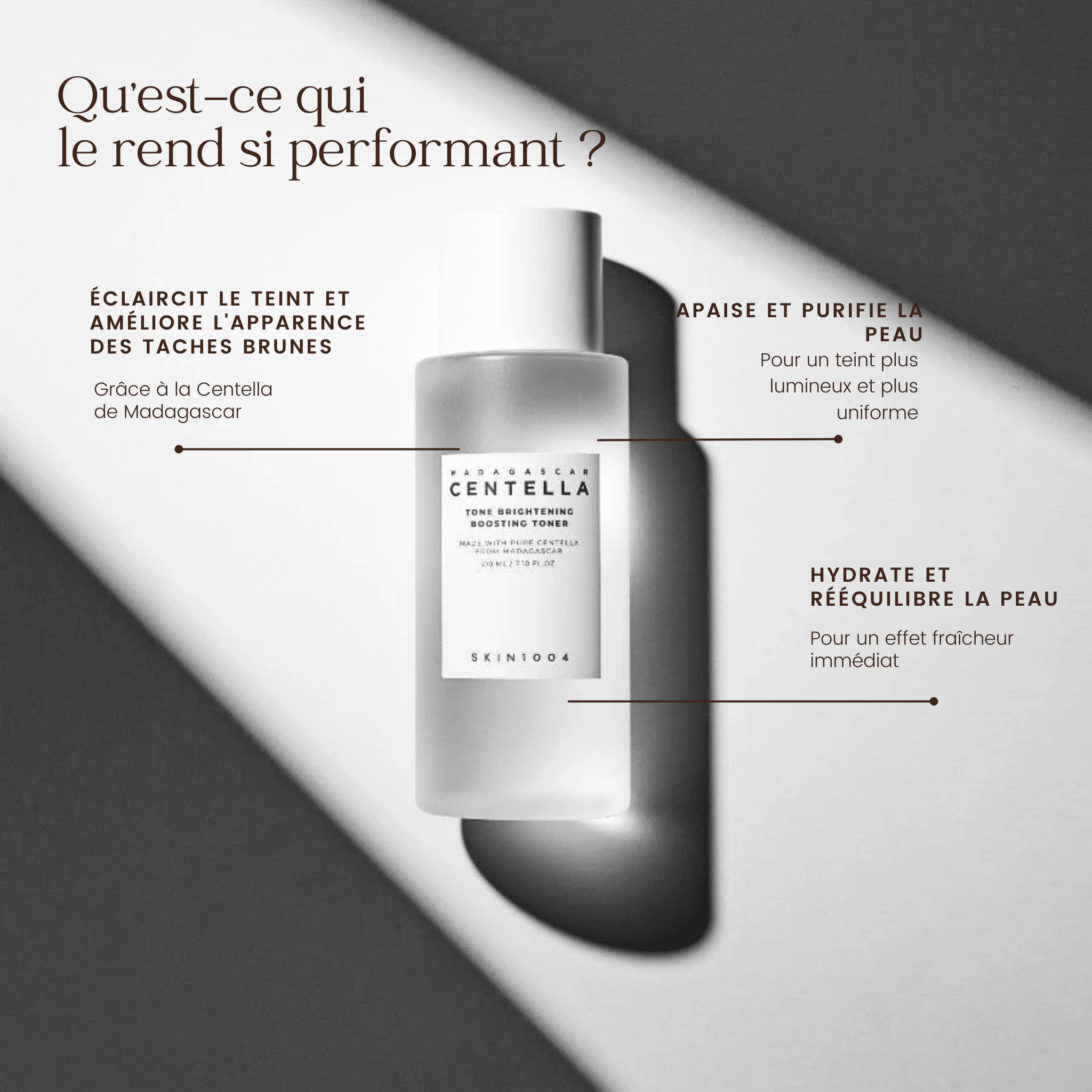 Lotion tonique éclaircissante à la centella de Madagascar de la marque SKIN1004