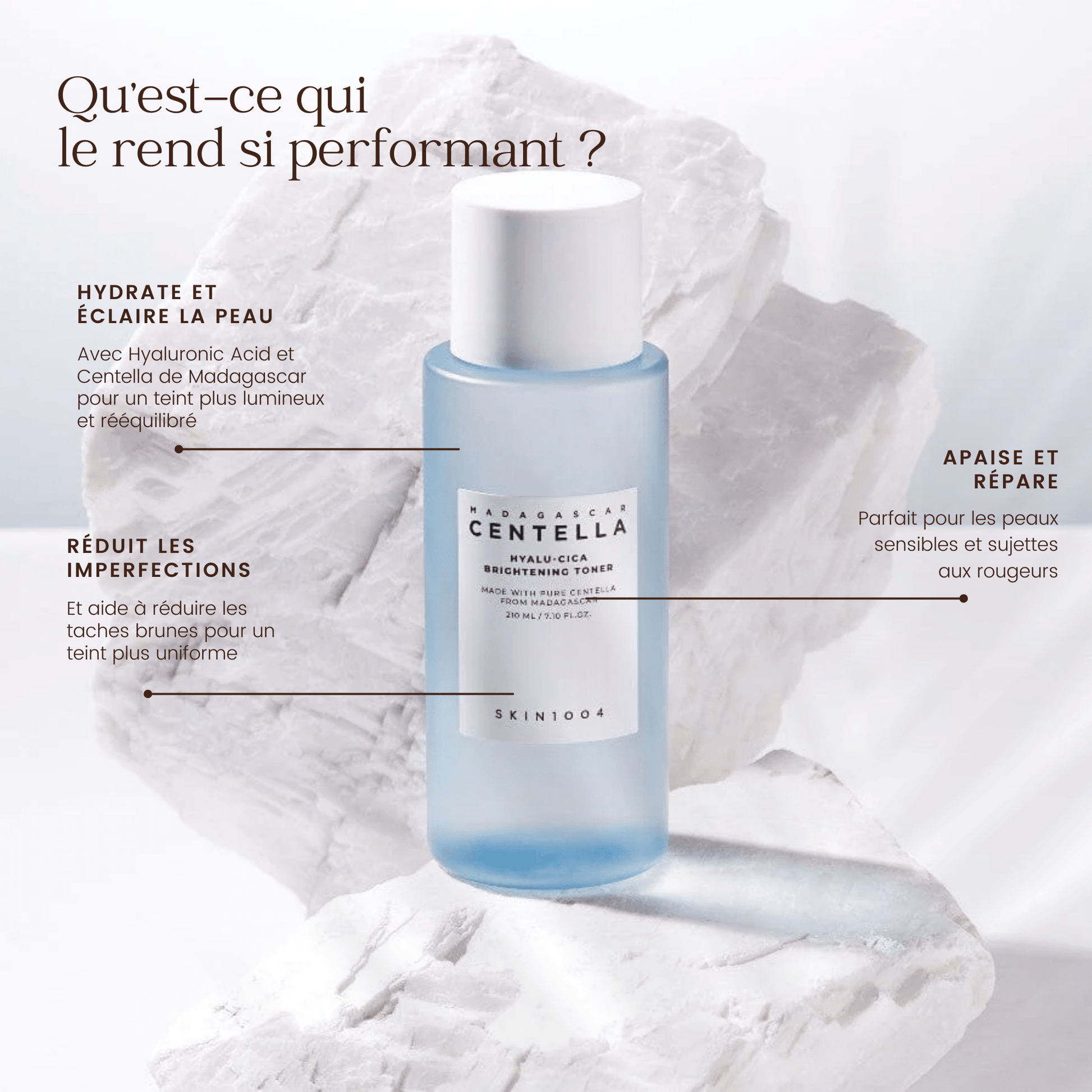 Lotion tonique éclaircissante Centella Hyalu - Cica de Madagascar de la marque SKIN1004