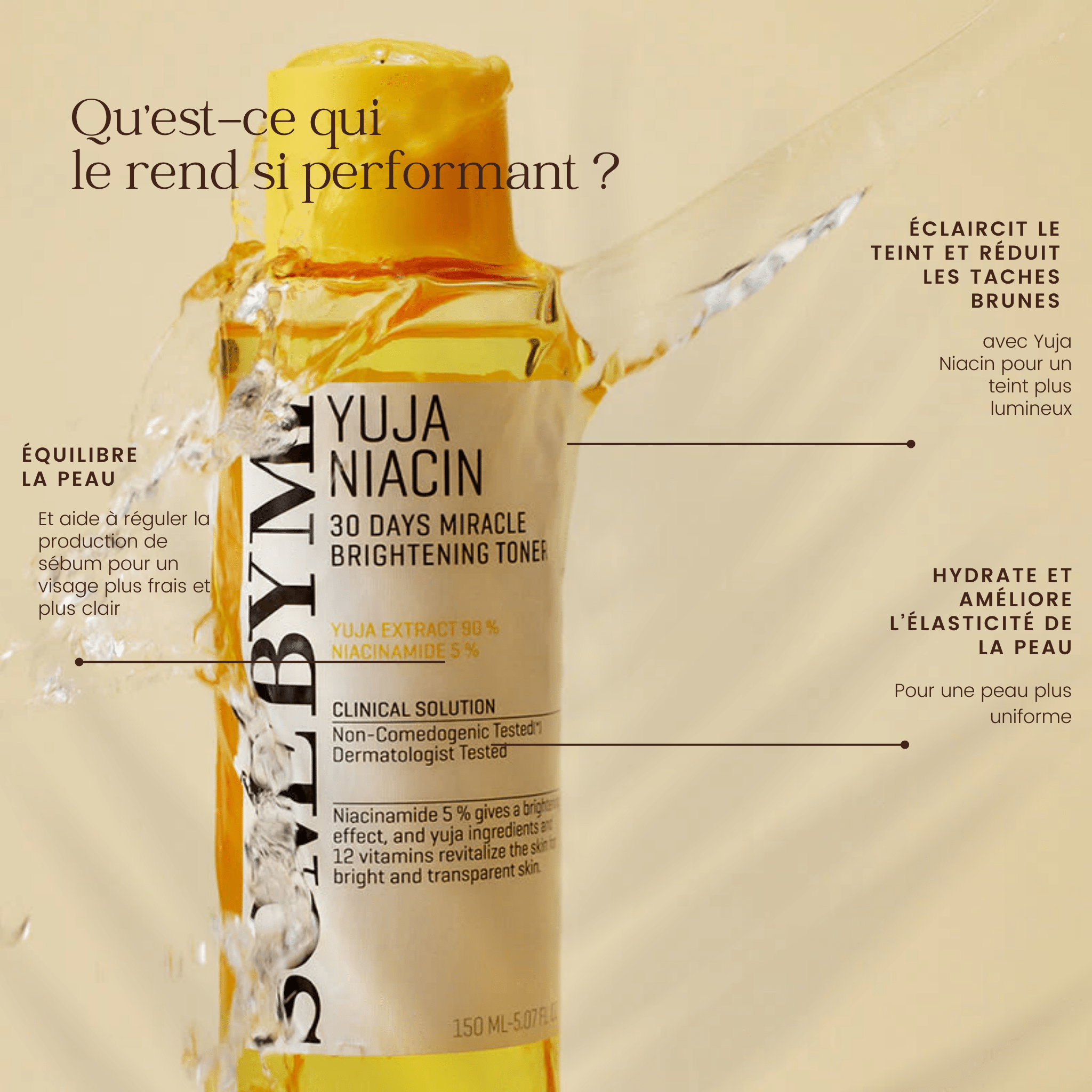 Lotion tonique éclaircissante miracle Yuja Niacin 30 jours de la marque SOME BY MI