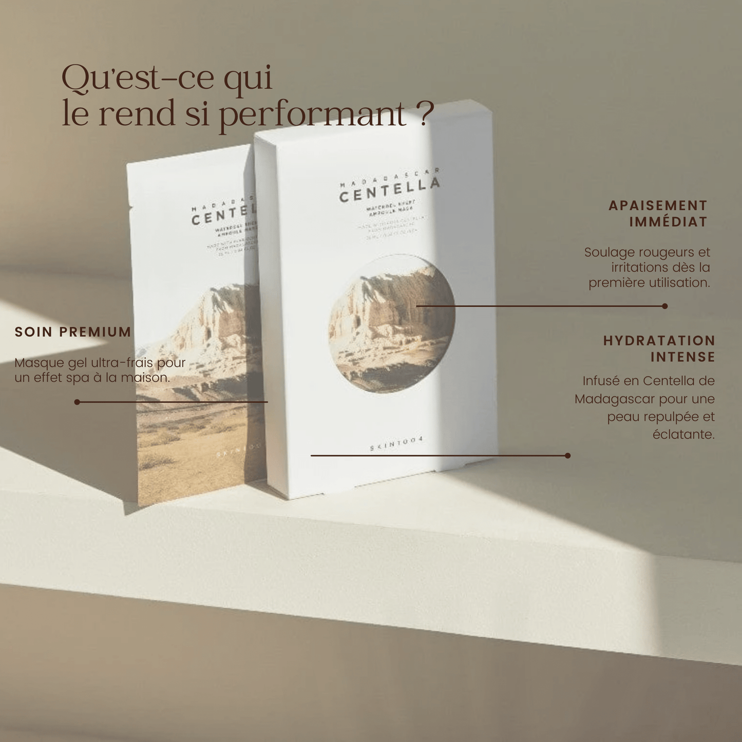 Masque ampoule en feuille de gel d'eau au Centella de Madagascar de la marque SKIN1004