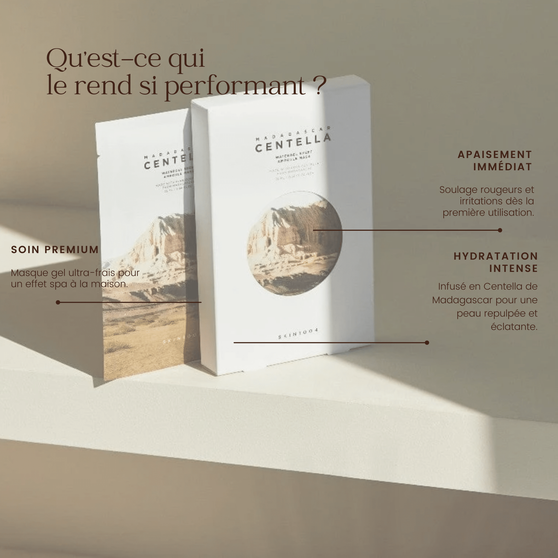 Masque ampoule en feuille de gel d'eau au Centella de Madagascar de la marque SKIN1004