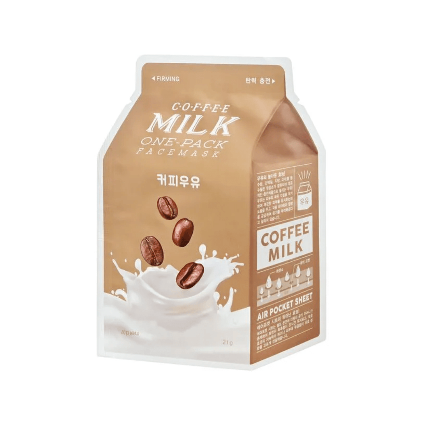 Masque en feuille à base du lait et d'extraits naturels de la marque A'Pieu