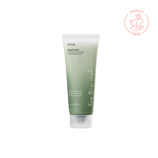 Mousse nettoyante hydratante succinique Heartleaf de la marque Anua