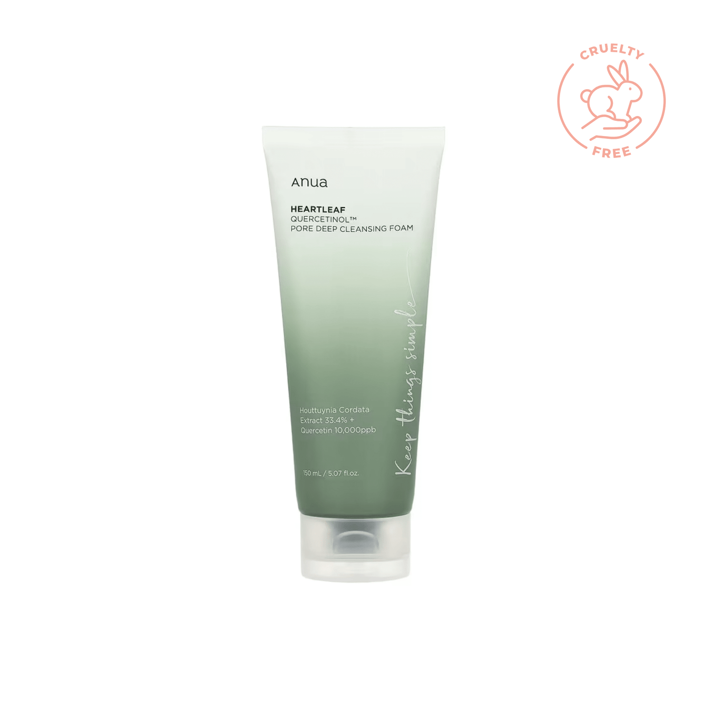 Mousse nettoyante quercétinol Heartleaf de la marque Anua