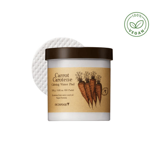 Pads apaisants à la carotte et au carotène de la marque SKINFOOD