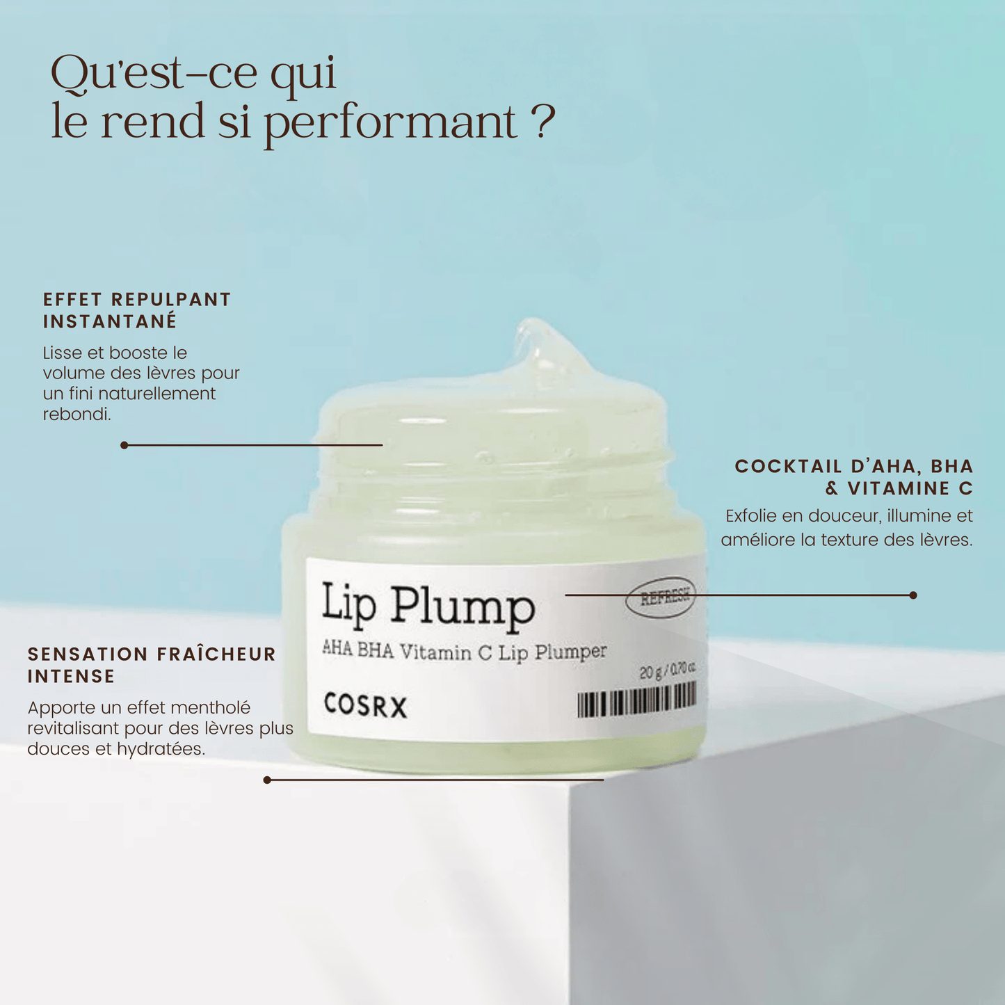 Repulpeur de lèvres rafraîchissant AHA BHA Vitamine C de la marque COSRX