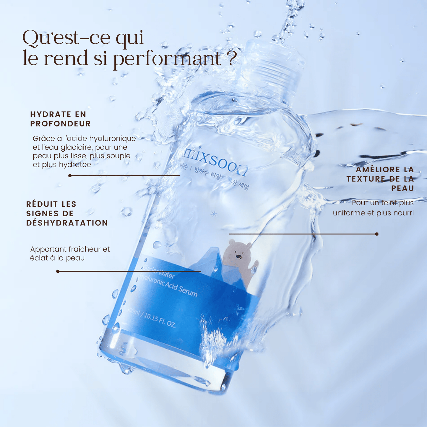 Sérum à l'acide hyaluronique Glacier Water de la marque Mixsoon