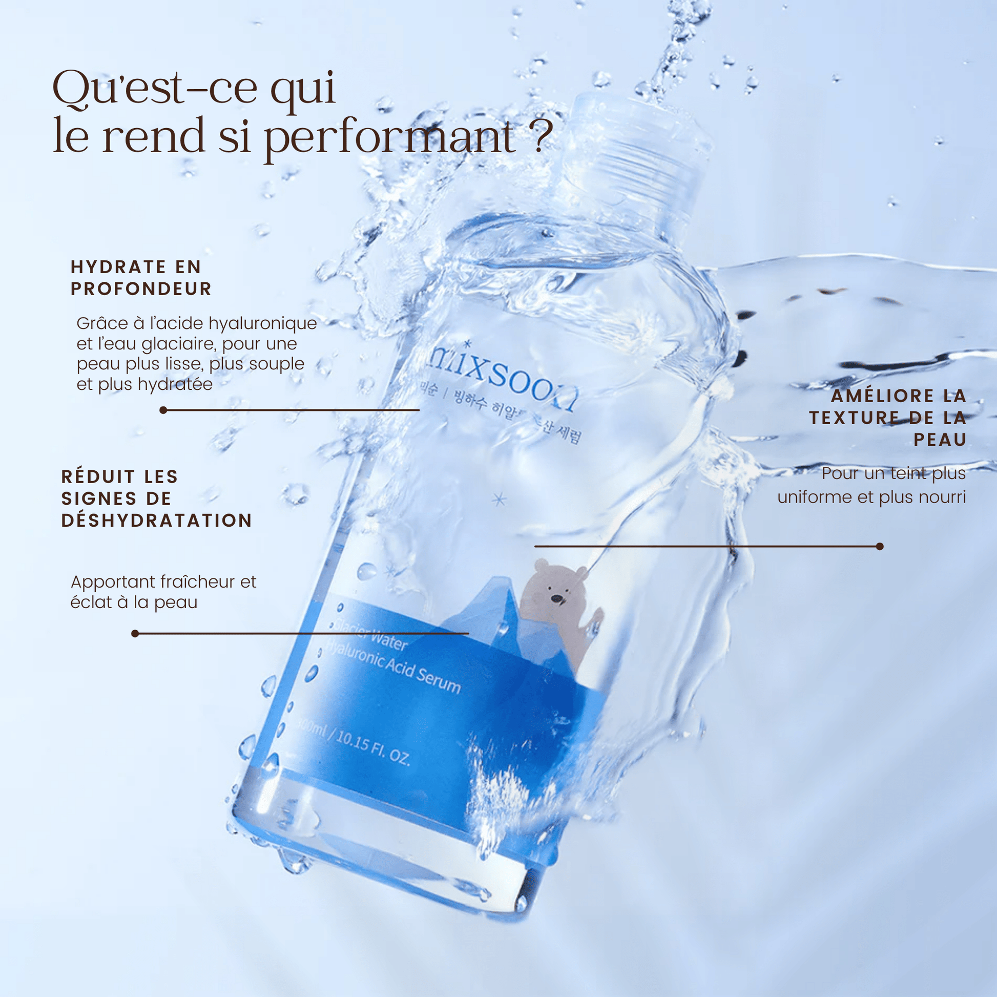 Sérum à l'acide hyaluronique Glacier Water de la marque Mixsoon