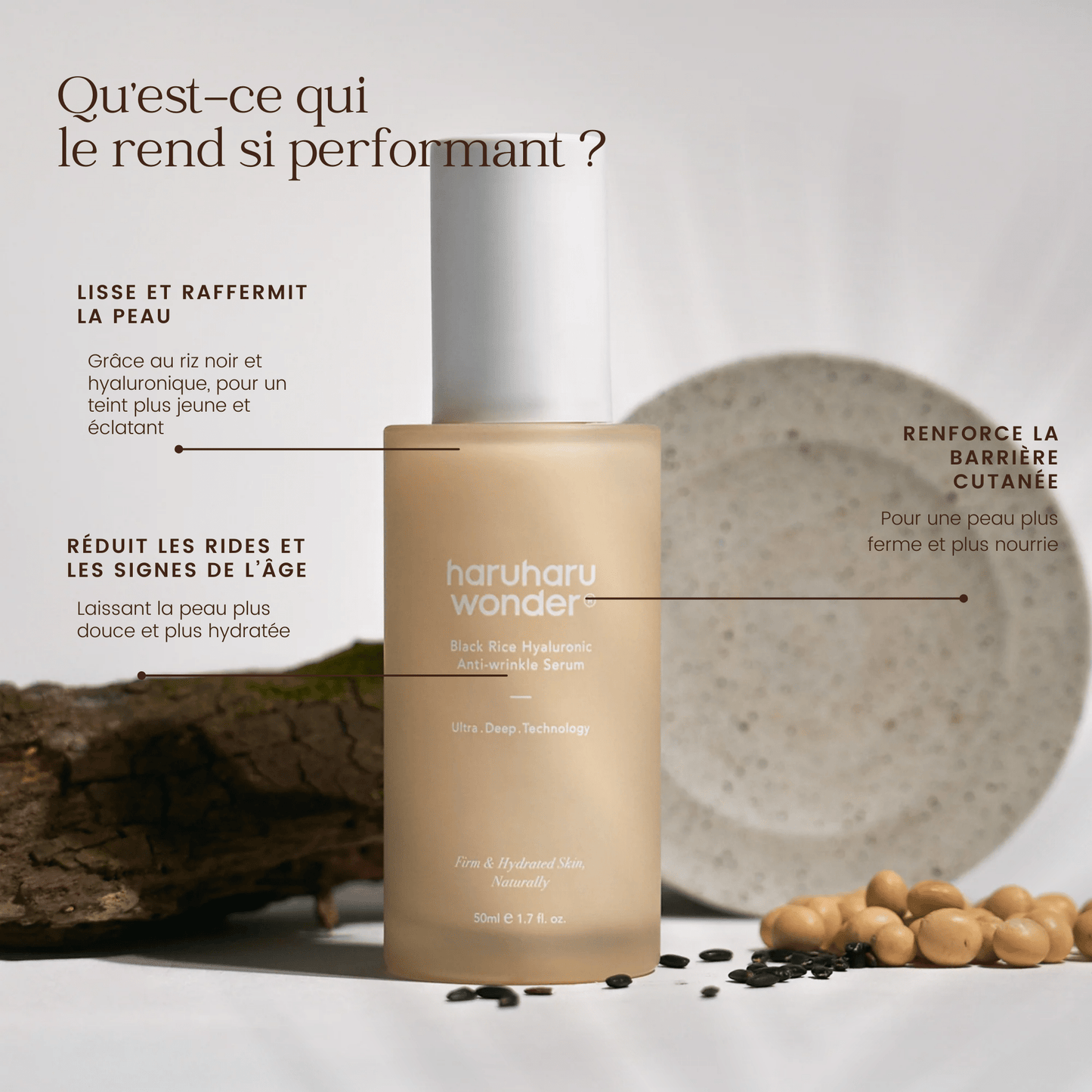 Sérum anti - rides hyaluronique au riz noir de la marque Haruharu WONDER