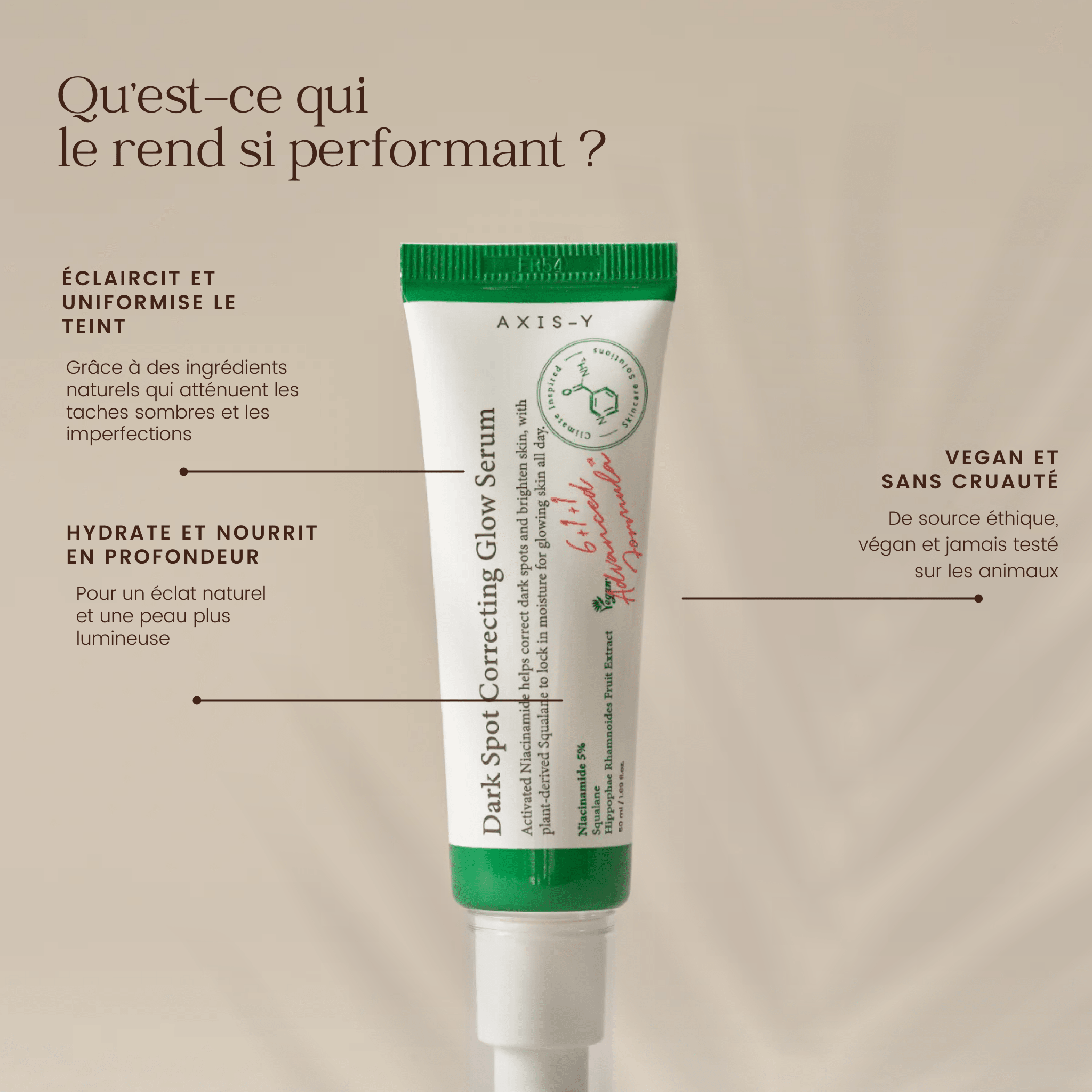 Sérum éclaircissant correcteur de taches sombres de la marque AXIS - Y