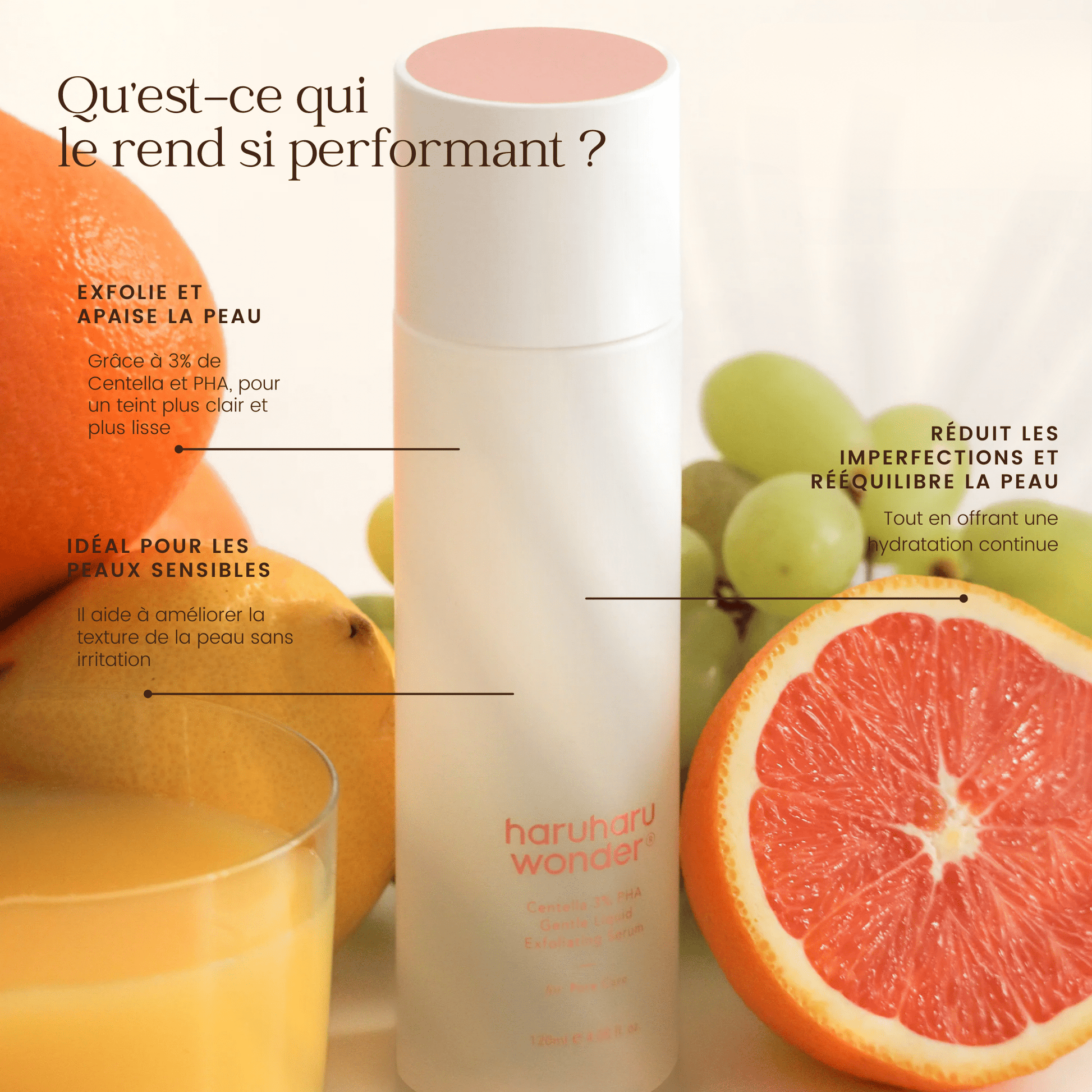 Sérum exfoliant liquide doux Centella 3% PHA de la marque Haruharu WONDER