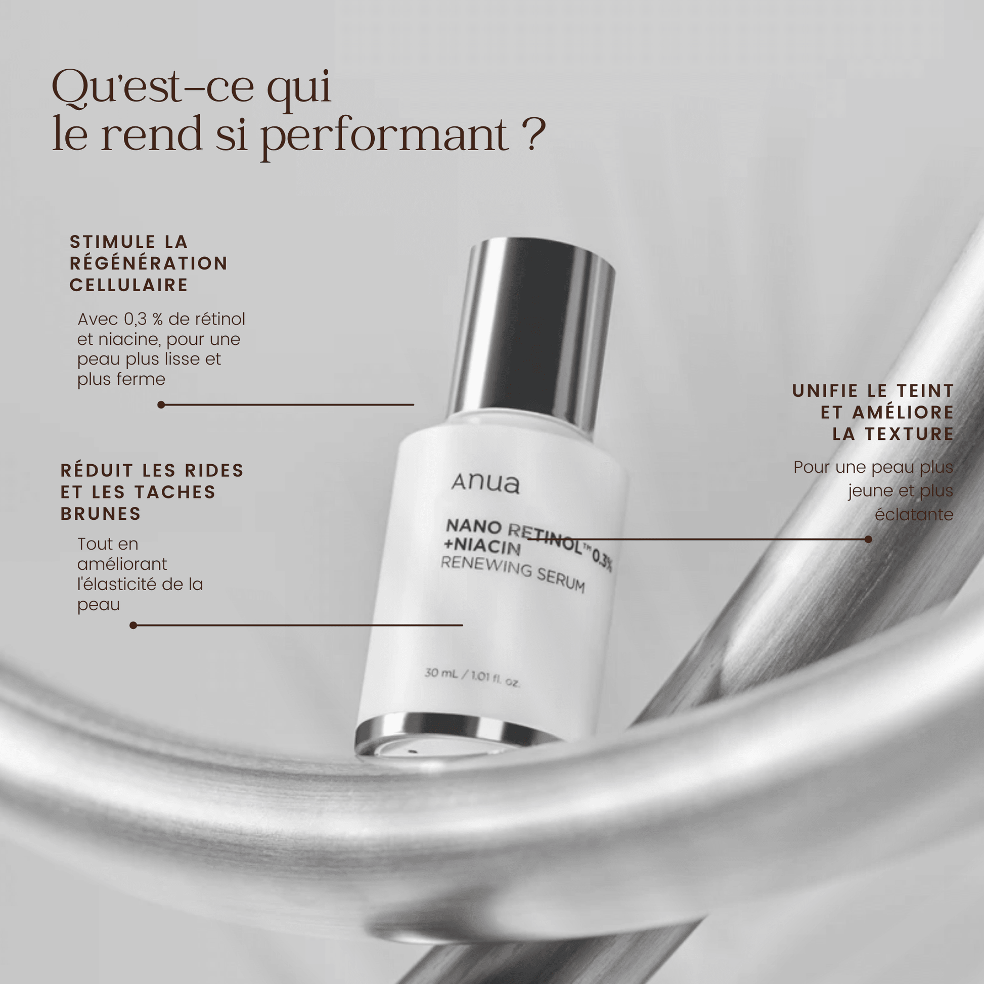 Sérum régénérant au rétinol 0,3 % + niacine de la marque Anua