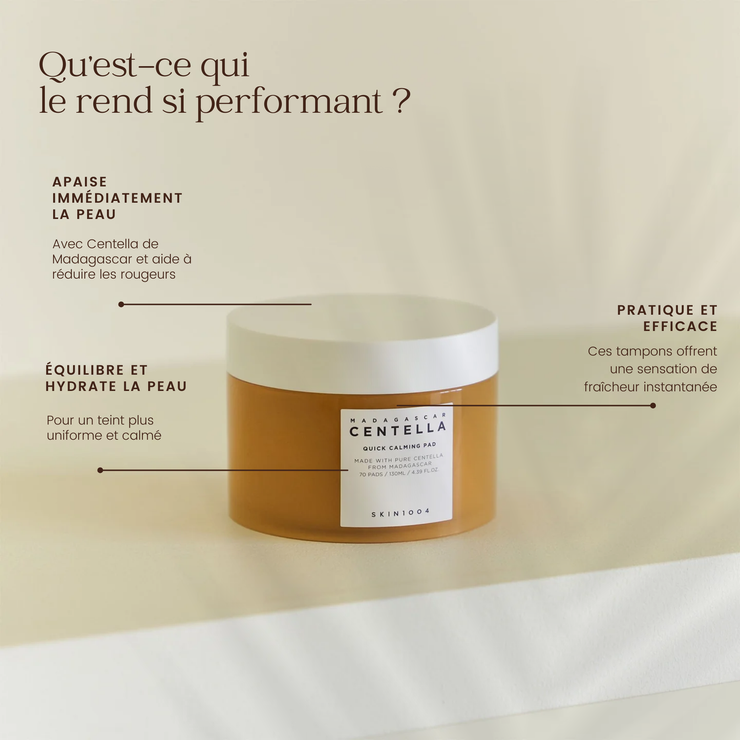 Tampon calmant rapide à la Centella de Madagascar de la marque SKIN1004