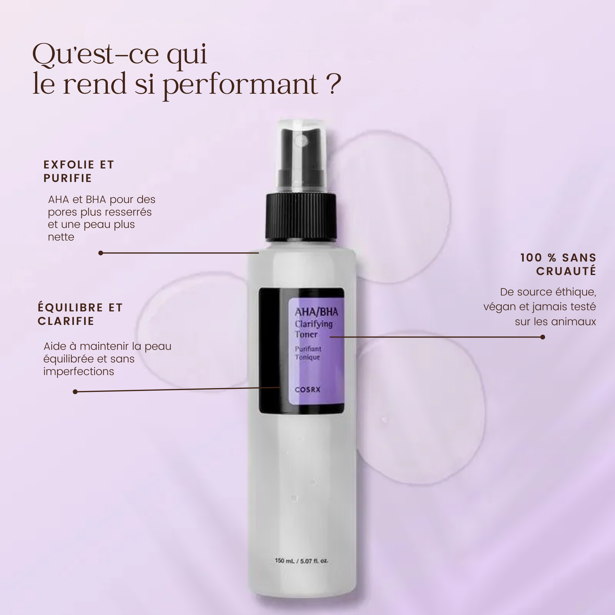 Tonique clarifiant riche en AHA et BHA de la marque COSRX